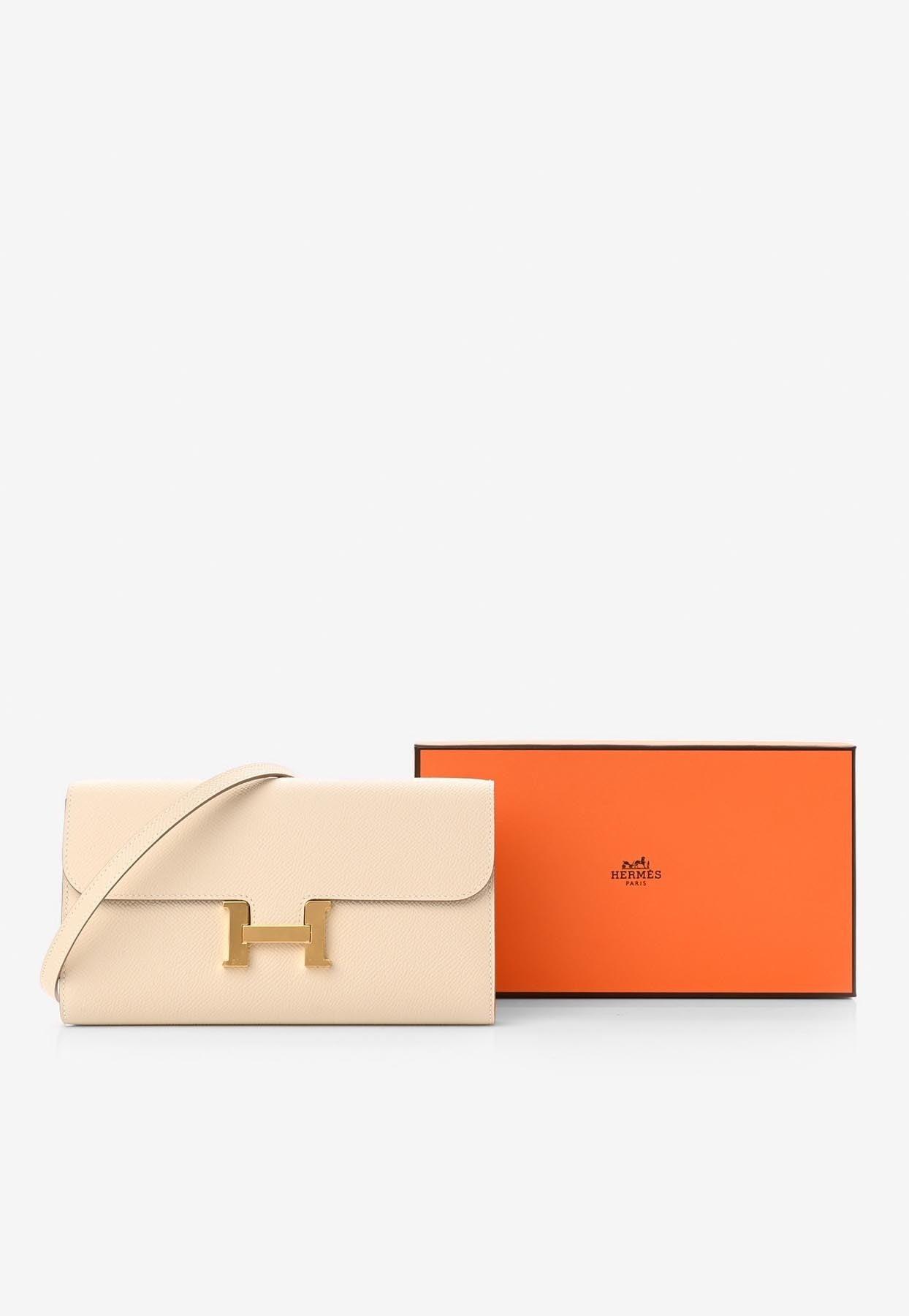 Hermes Constance Wallet To Go Orange Epsom Gold Hardware