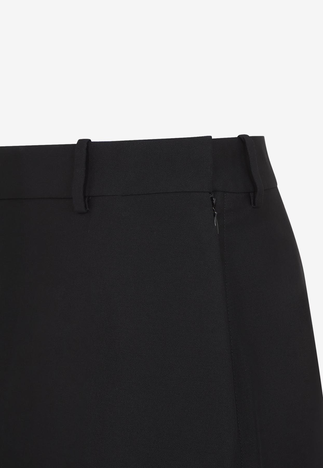 Bottega Veneta Asymmetric Wool Pant Skirt in Black | Lyst