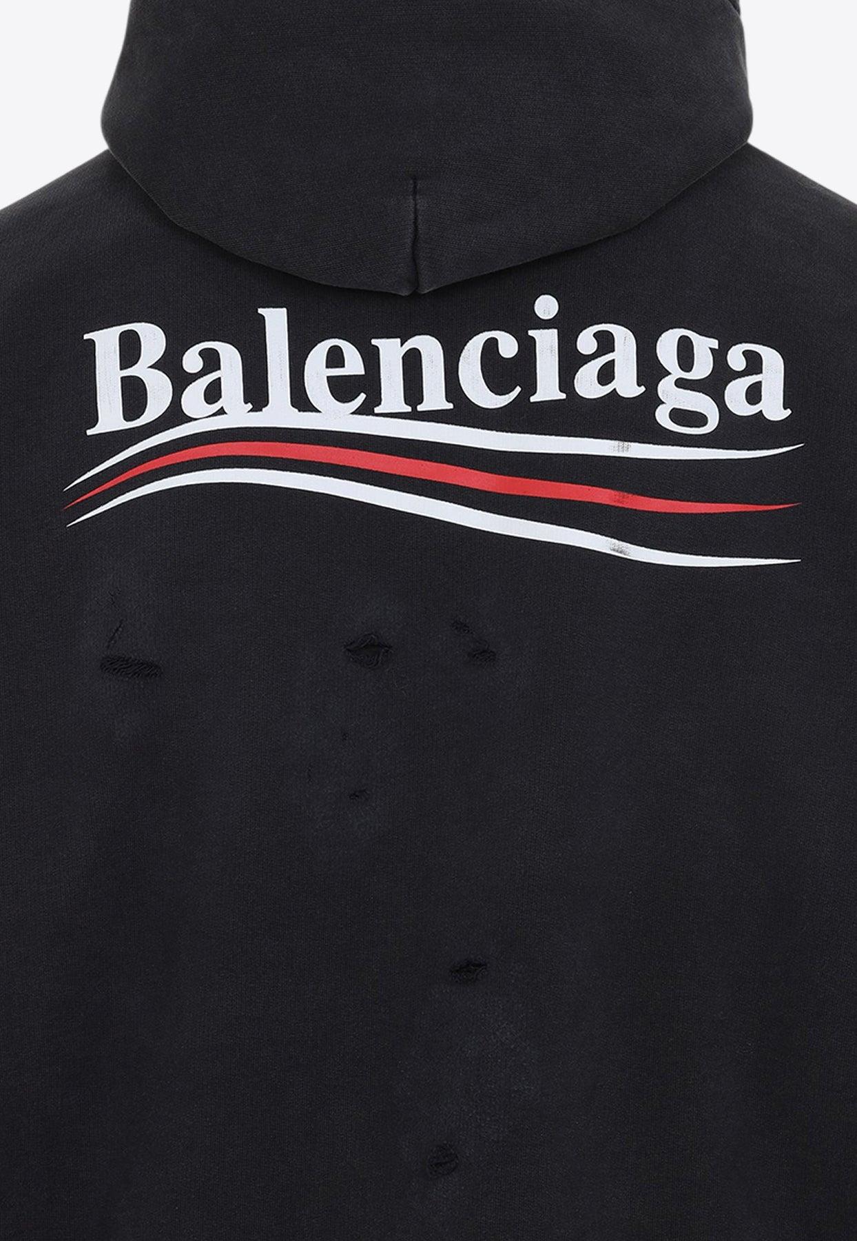 Balenciaga Destroyed Layered Hoodie in Blue for Men | Lyst
