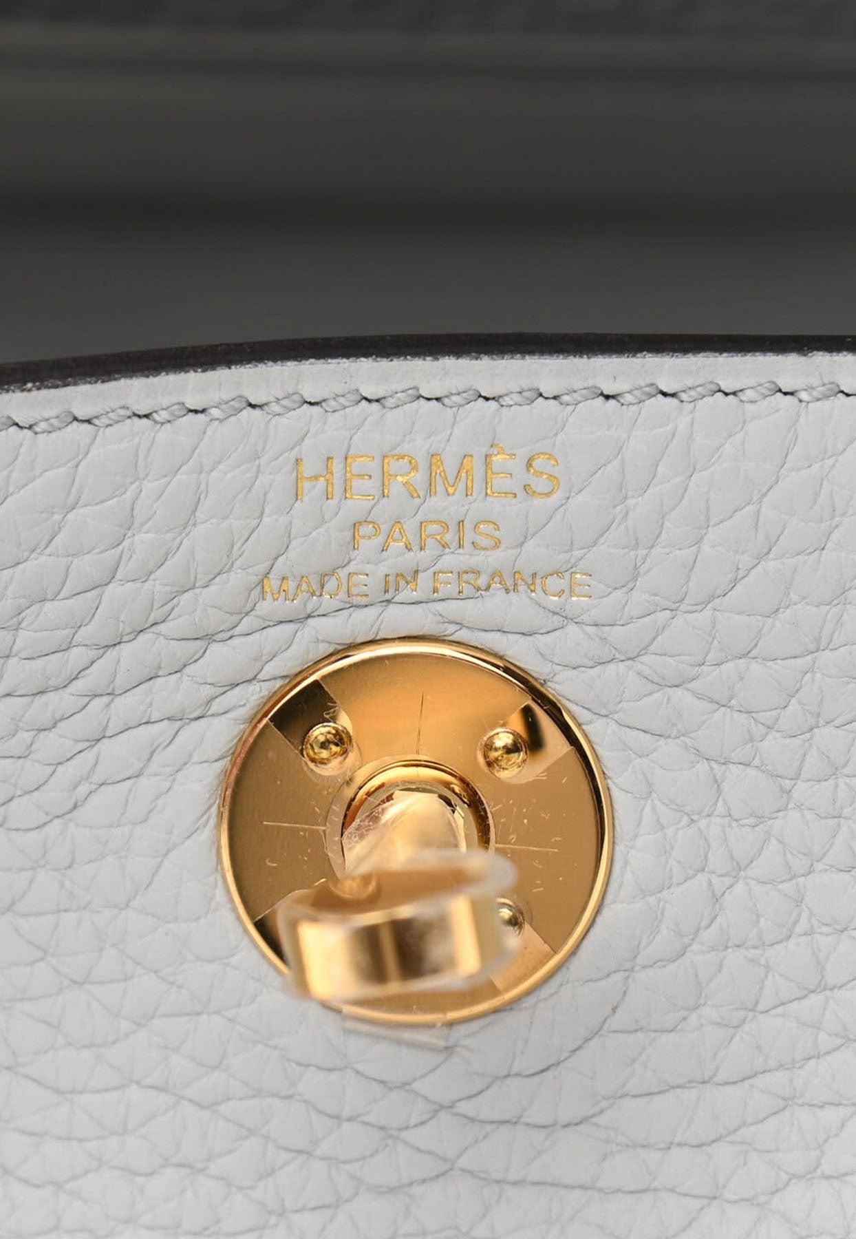 Hermes Lindy bag mini Blue pale Clemence leather Silver hardware