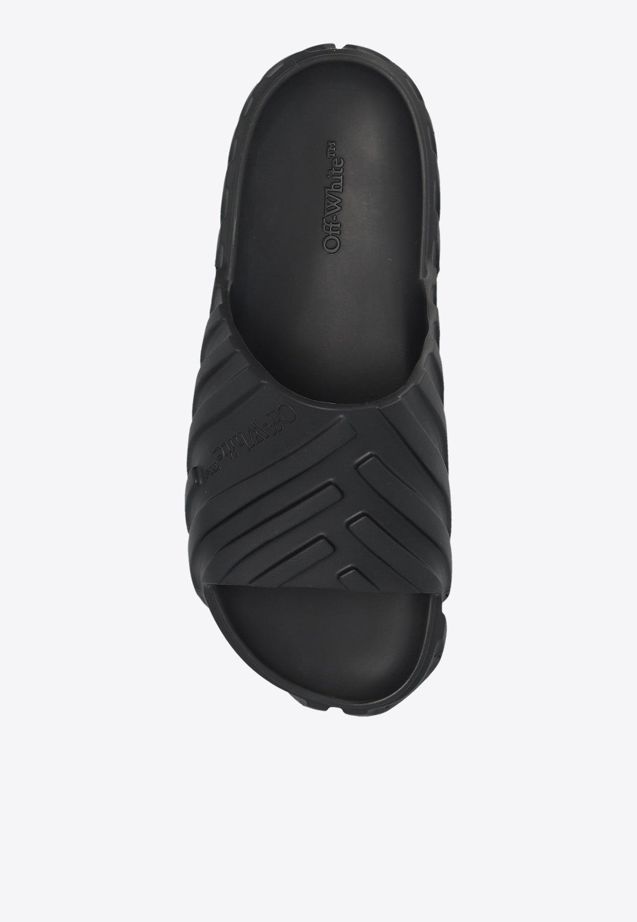 Off-White c/o Virgil Abloh Exploration Logo Embossed Slides  display picture 2