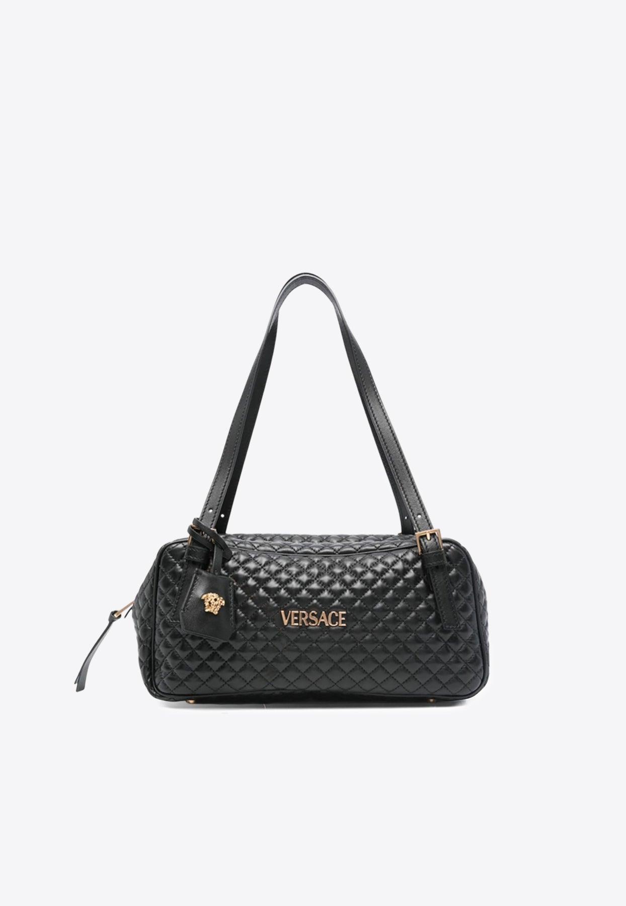 ショルダーバッグ・ポシェット VERSACE Women Shoulder Bags 1015964 1A12973 1B00V Black Kleio Quilted Shoulder Bag Black,Gold | VERSACE US