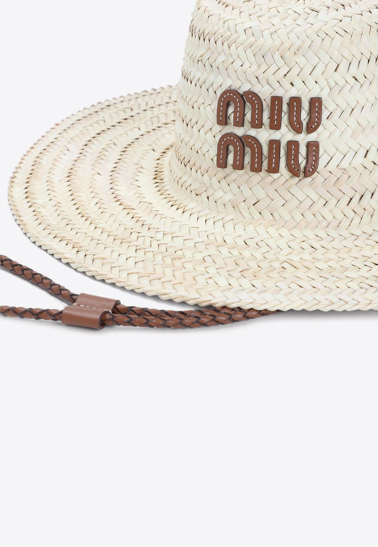 BEIGE MIU MIU PALMETTO HAT ストローハット MIU MIU Palmetto Hat Beige Cognac | eBay