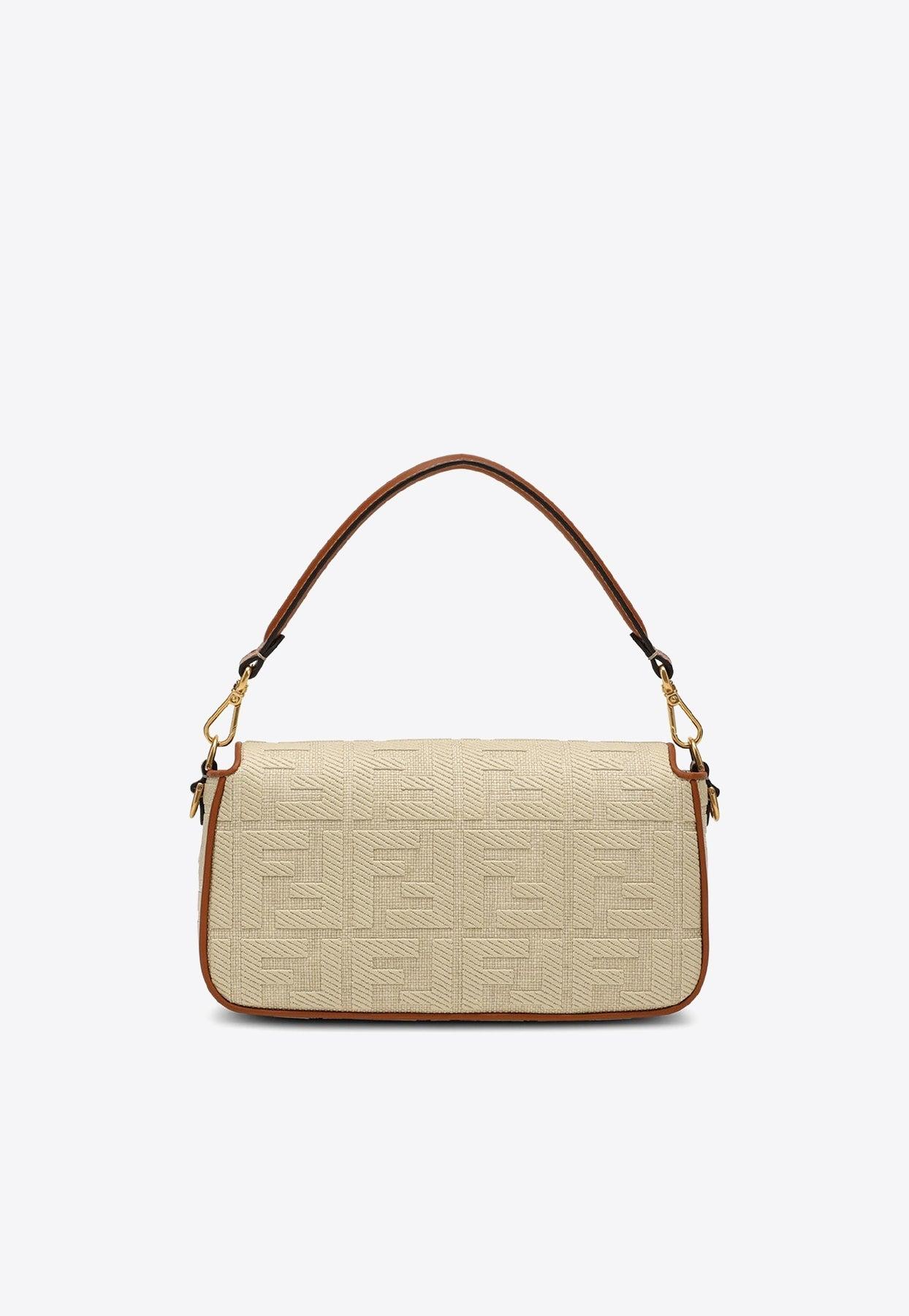 Fendi Baguette Ff Raffia Top Handle Bag in Metallic