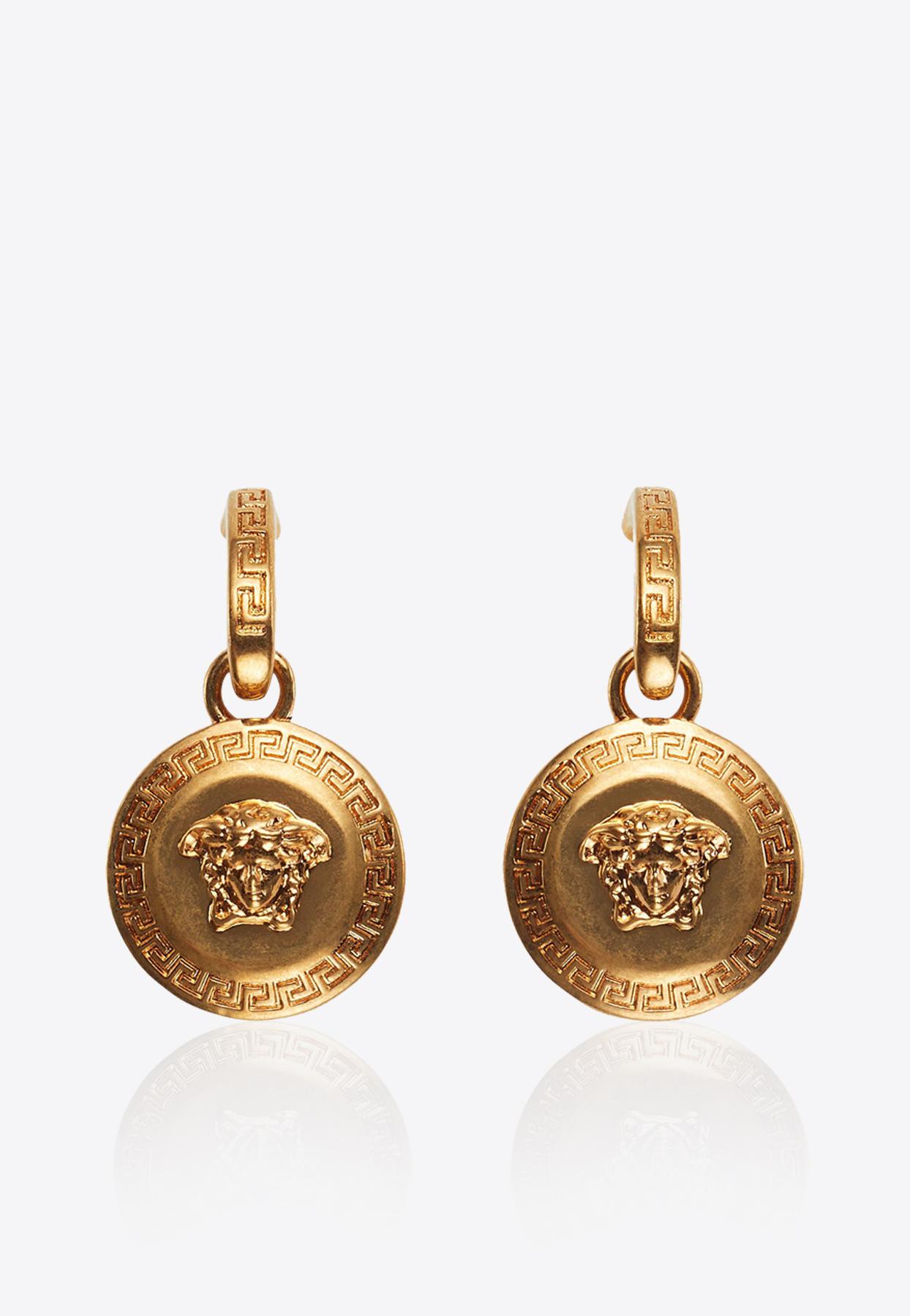 Versace Tribute Medusa Pendant Earrings in Gold (Metallic) | Lyst