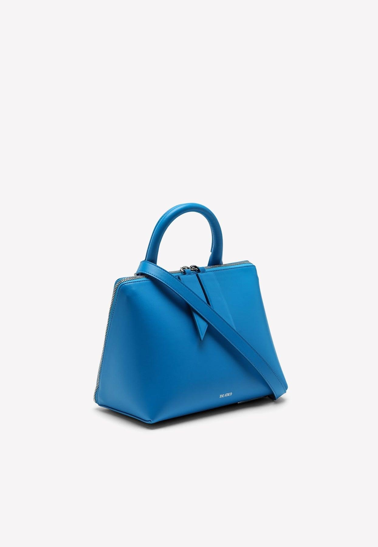 The Attico Monday Handbag In Leather in Blue