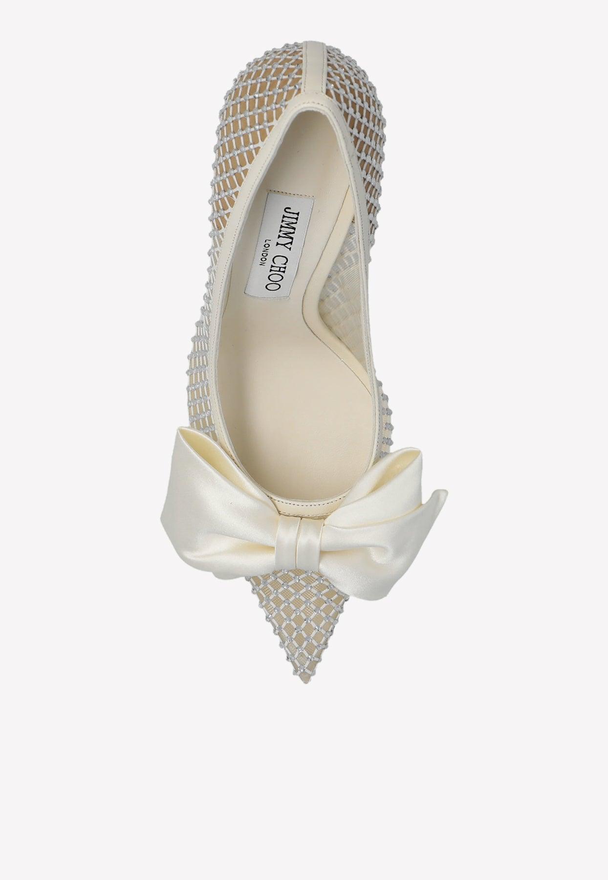 Love 100 Crystal Embellished Pumps in White - Jimmy Choo