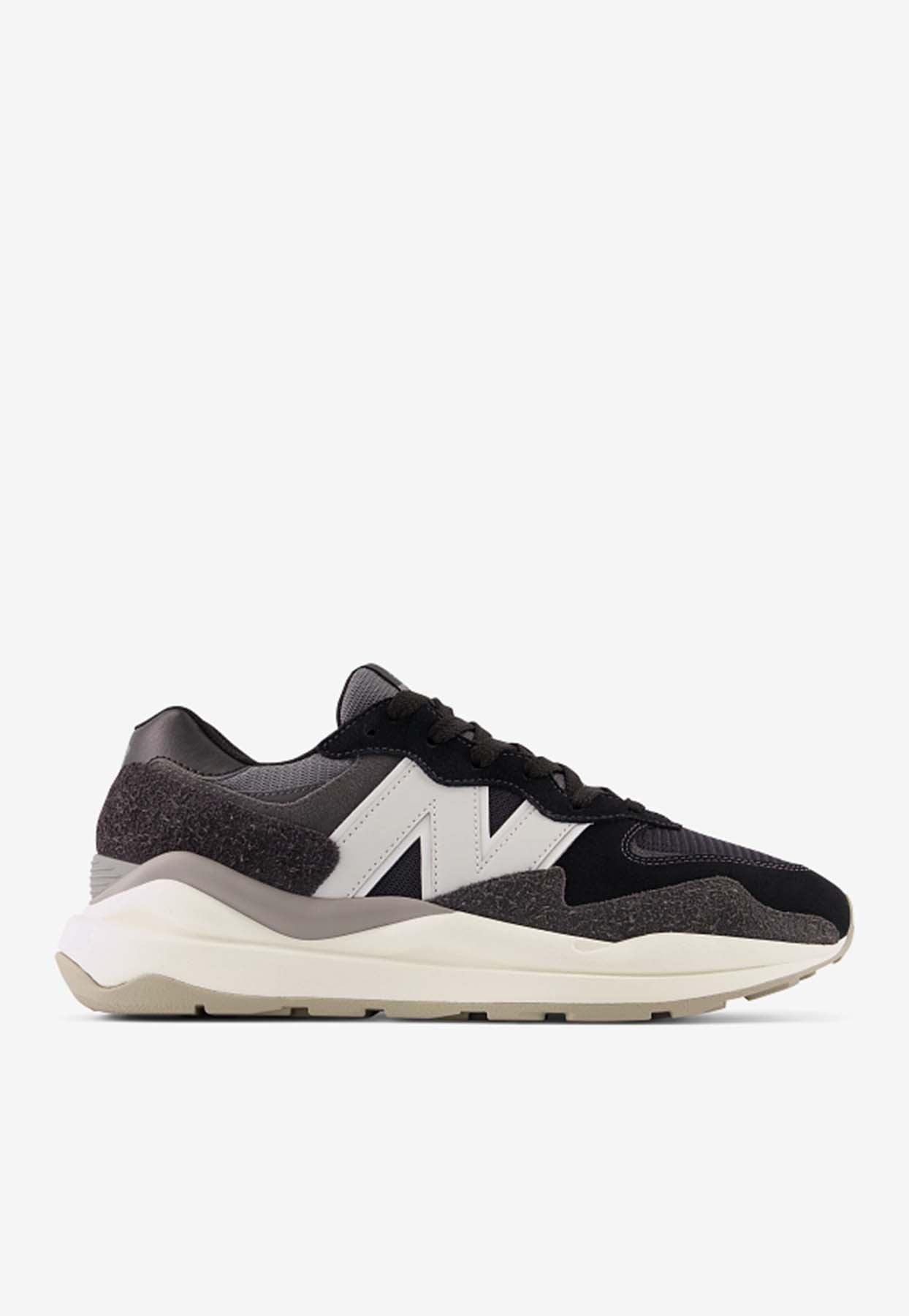 New Balance 57/40 Low-top Sneakers In Black With Sea Salt And Magnet | Lyst