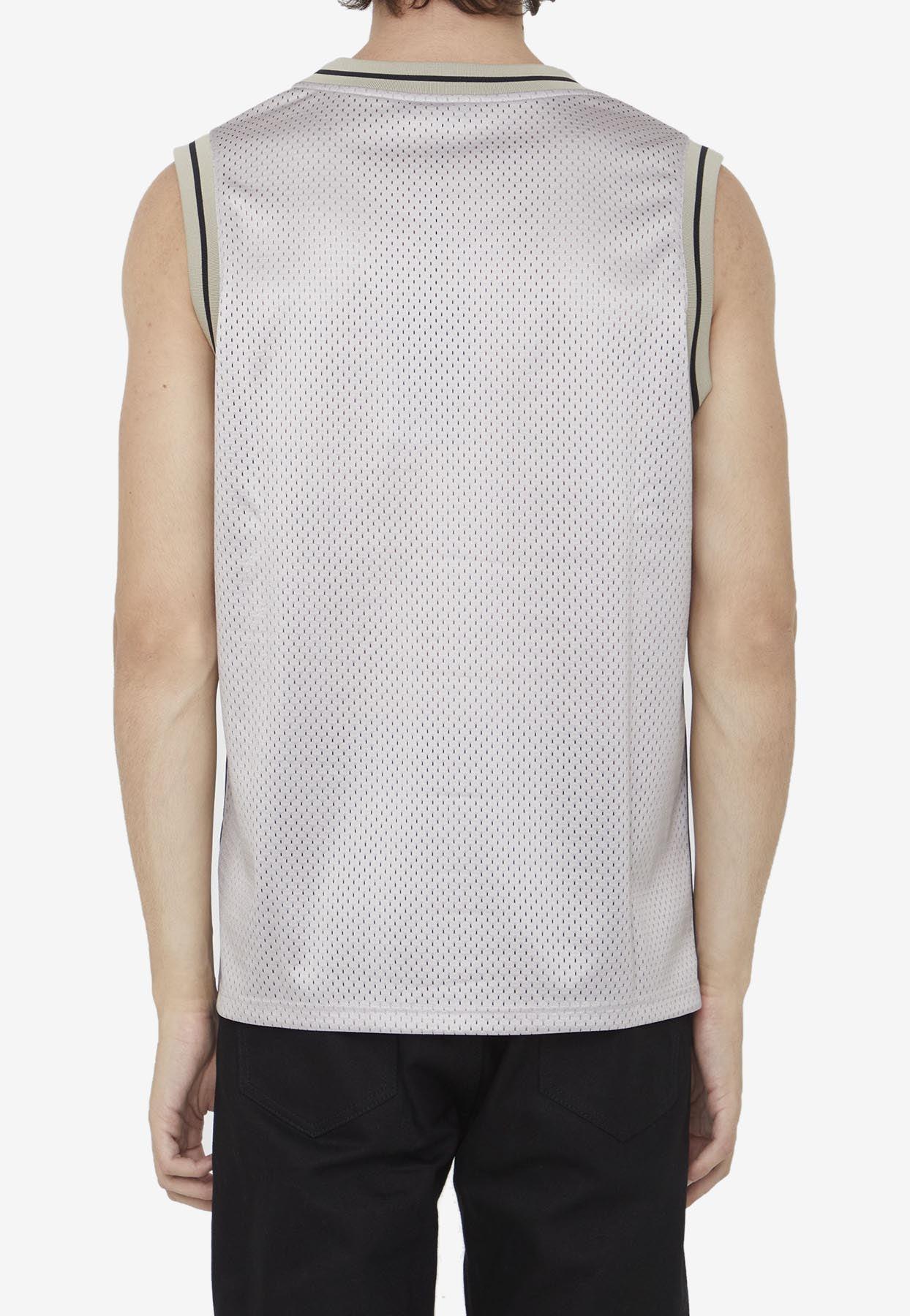 Fendi Tech Mesh Basketball Jersey Top in Gray for Men