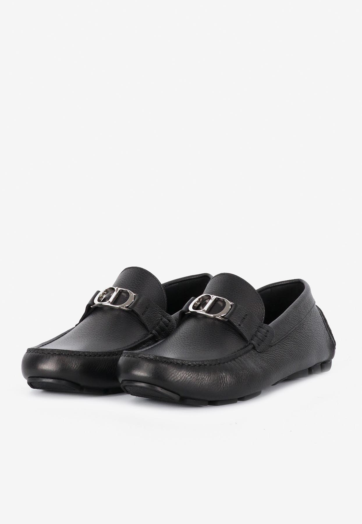 Dior Odeon Loafers In Grained Leather in Black for Men | Lyst display picture 1