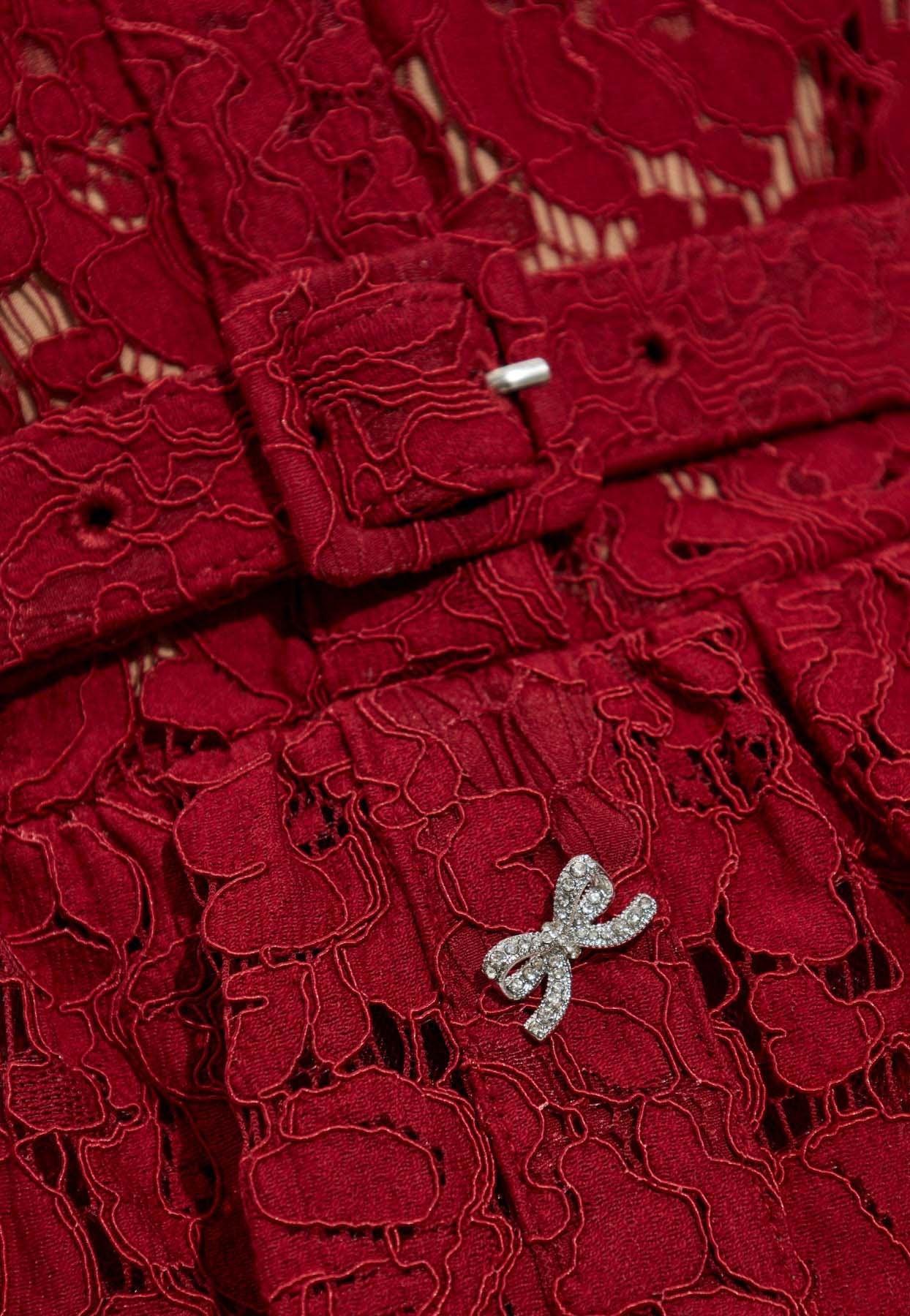 burgundy lace peplum midi dress product info and reviews Petal and Pup Women's Lorde Midi Dress