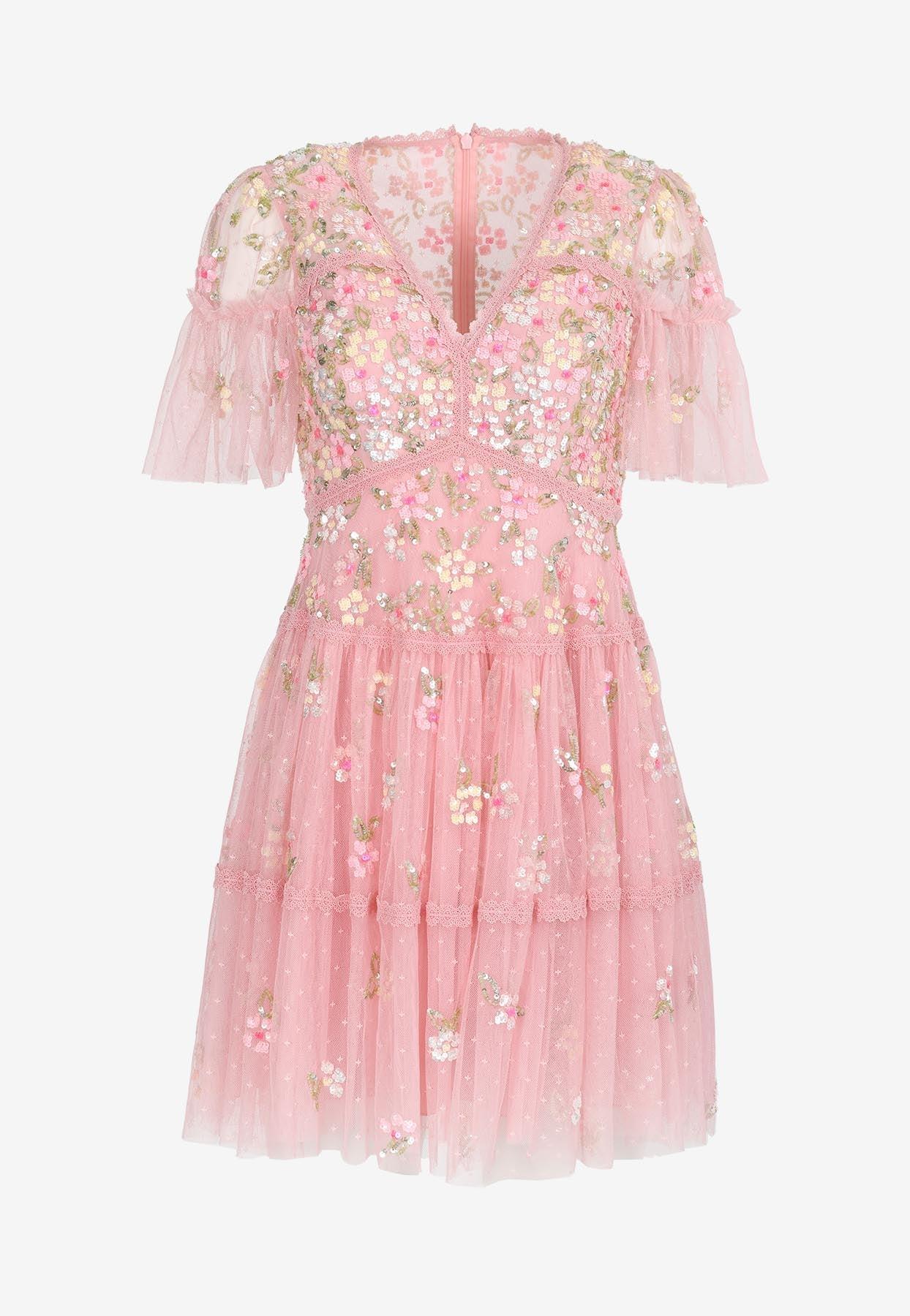 Needle & Thread Freesia Ditsy Micro Mini Dress in Pink | Lyst