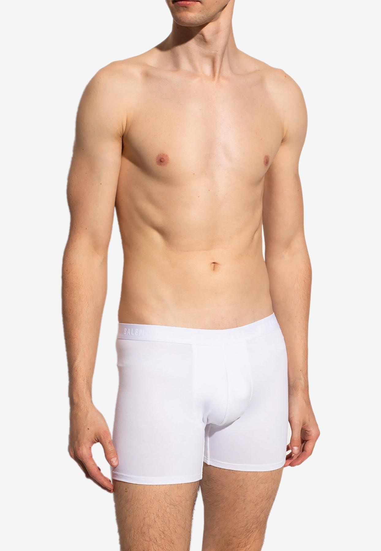 Balenciaga Logo Waistband Boxer Shorts in White for Men | Lyst