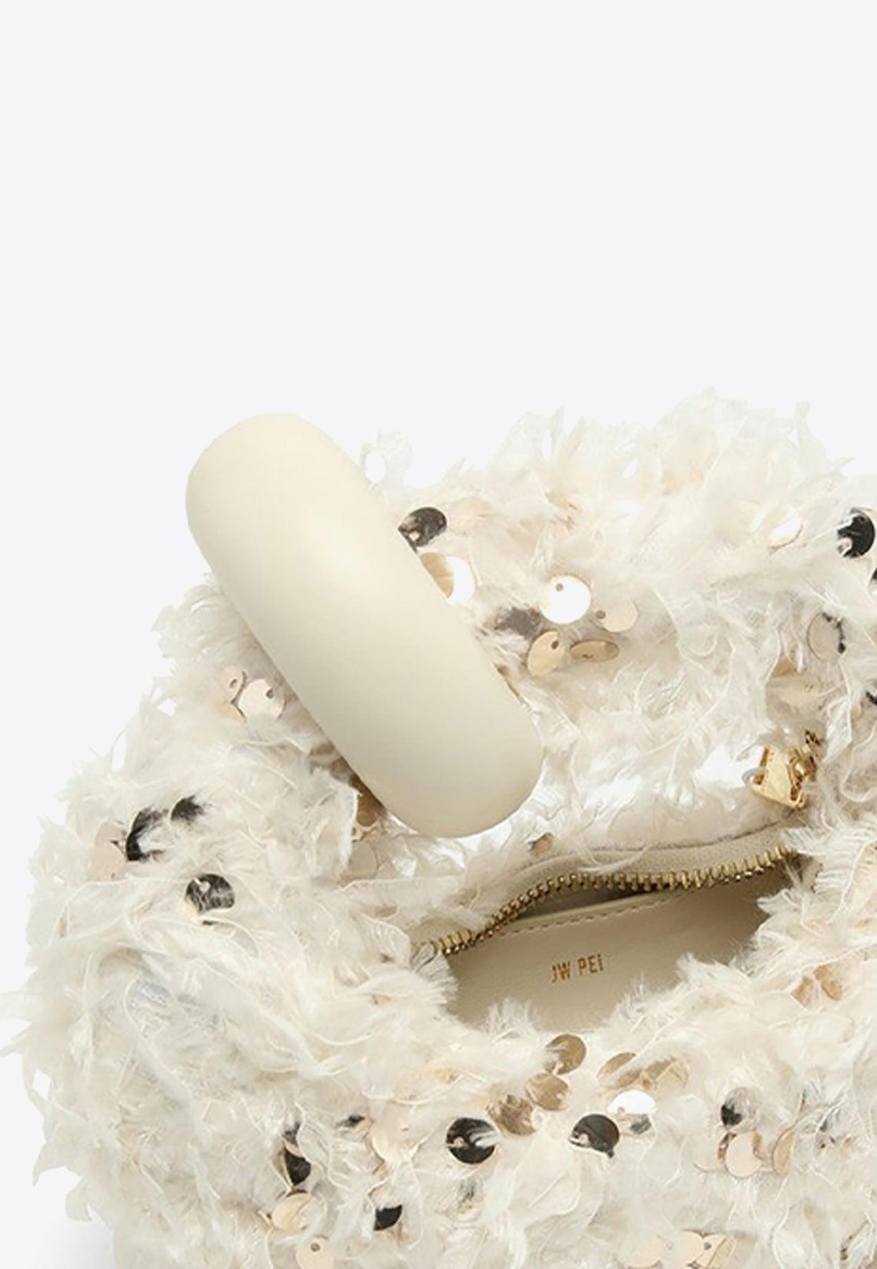 JW PEI Mini Abacus Faux Fur Top Handle Bag in White | Lyst