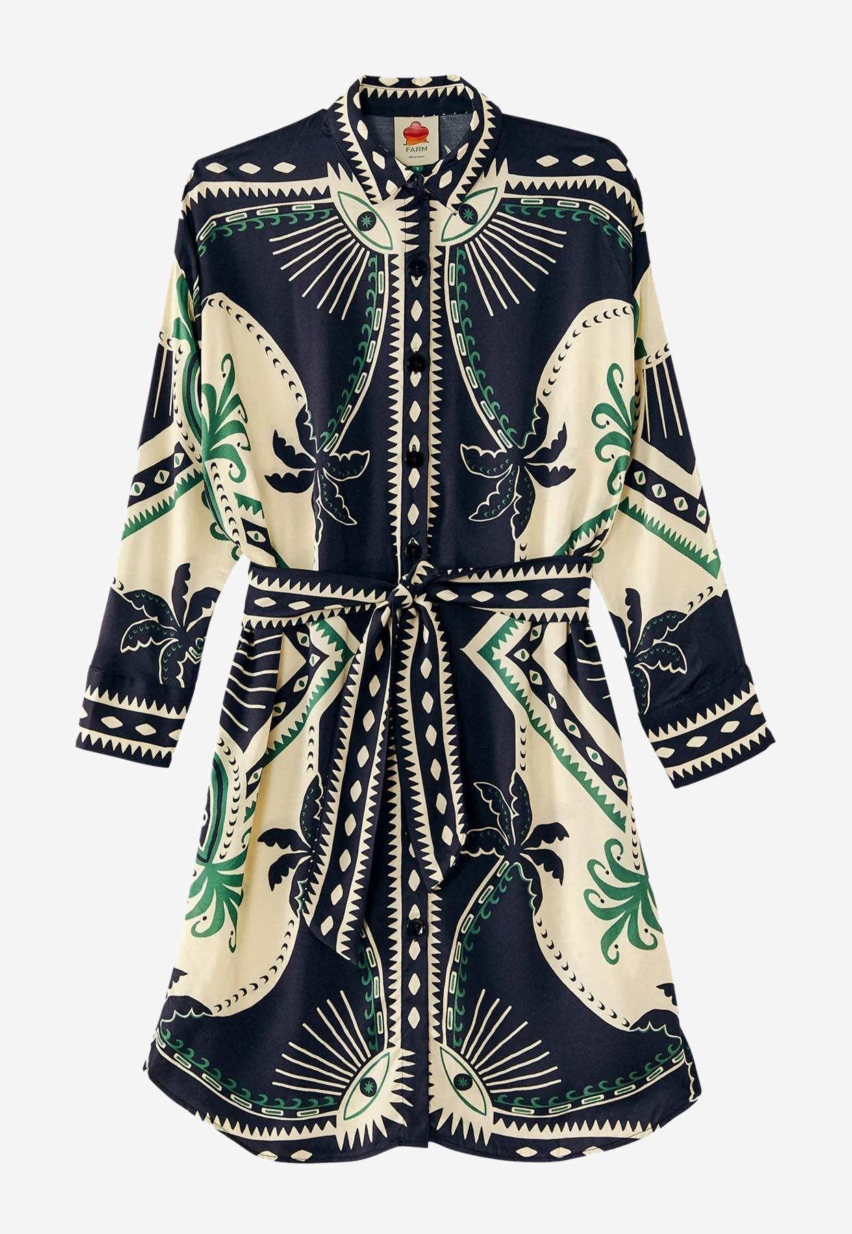 Zara scarf top print shirt dress