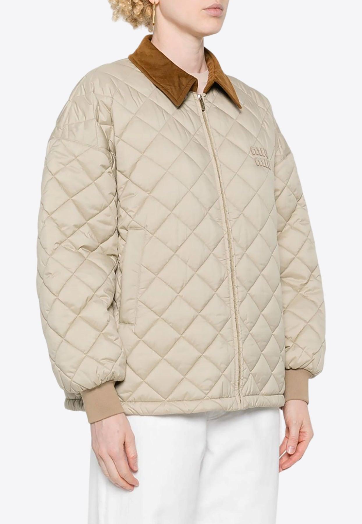 ジャケット MiuMiu Logo patch blouson 23871016_53850268_600.jpg