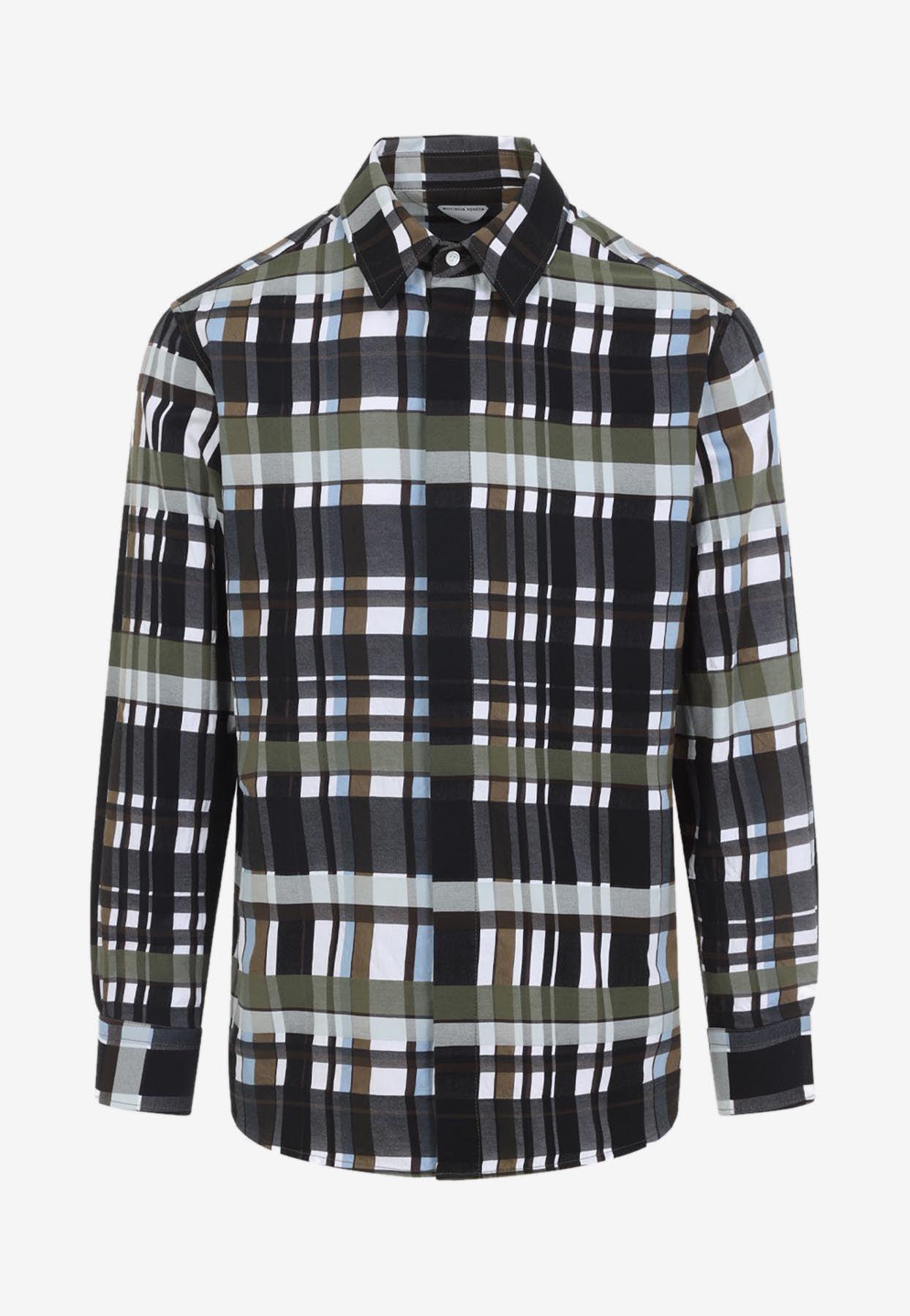 BOTTEGA VENETA | Boxy Check Roll Sleeve Cotton T-Shirt