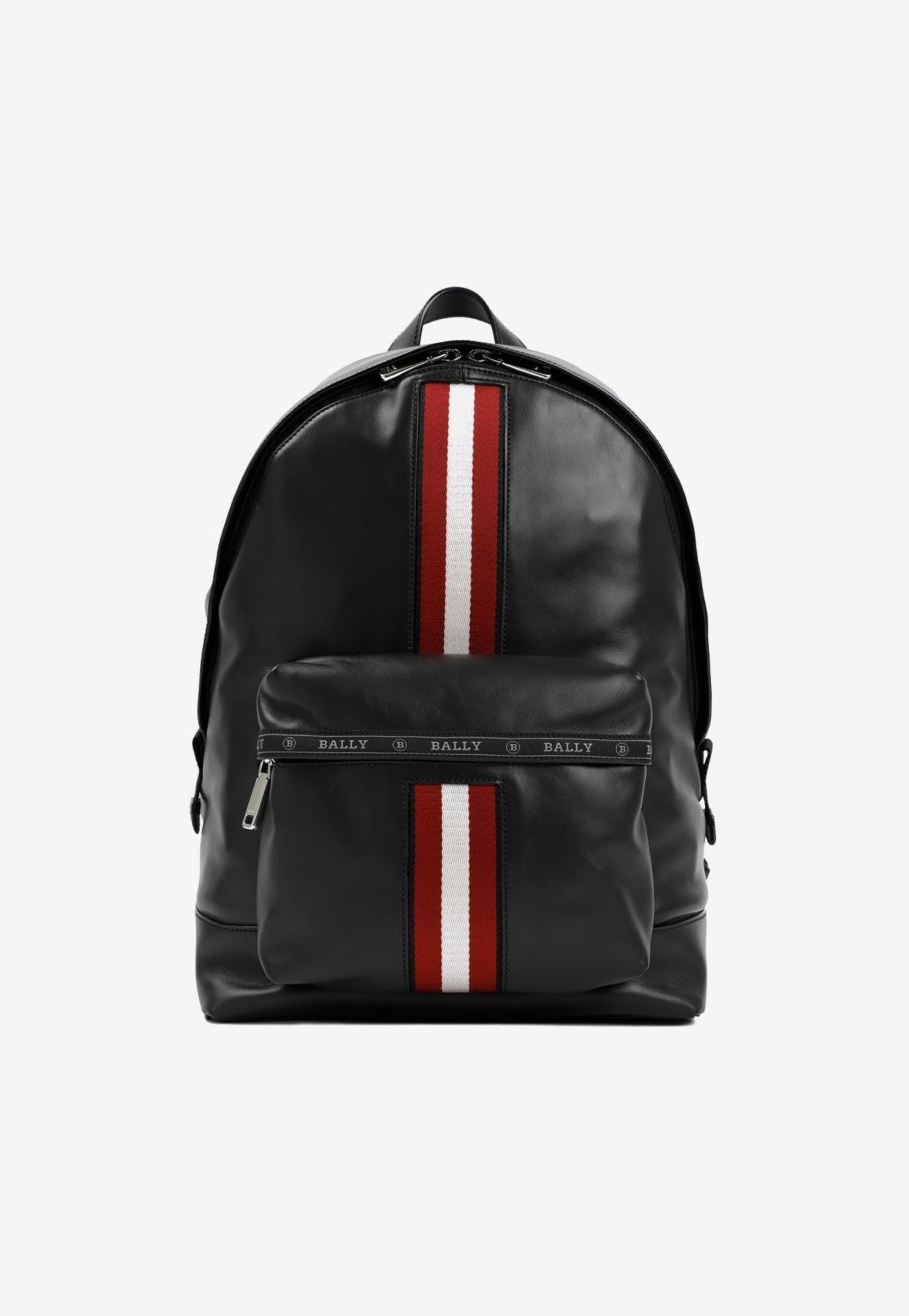 Bally Harper Three-stripe Backpack in Black for Men | Lyst