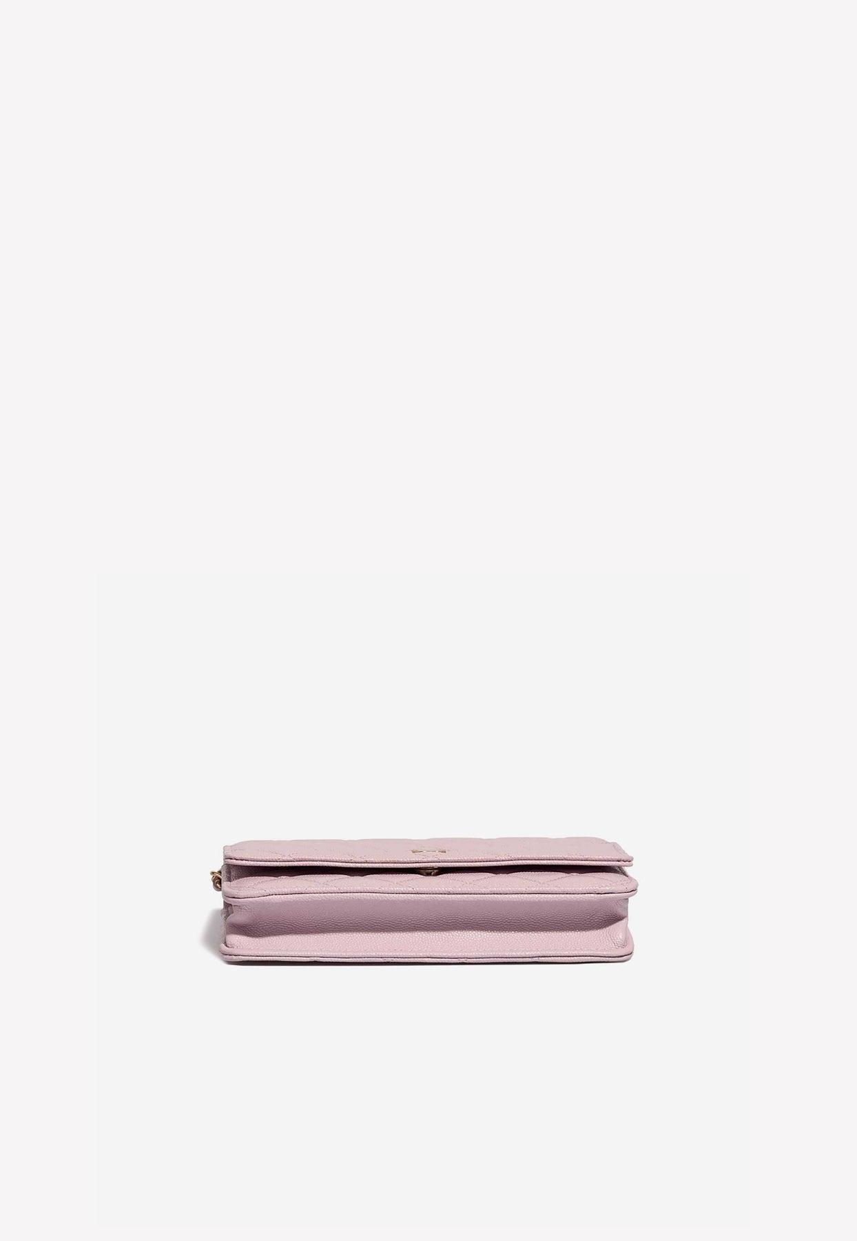 Chanel Coco Candy Wallet on Chain, 21S Light Pink Caviar Leather