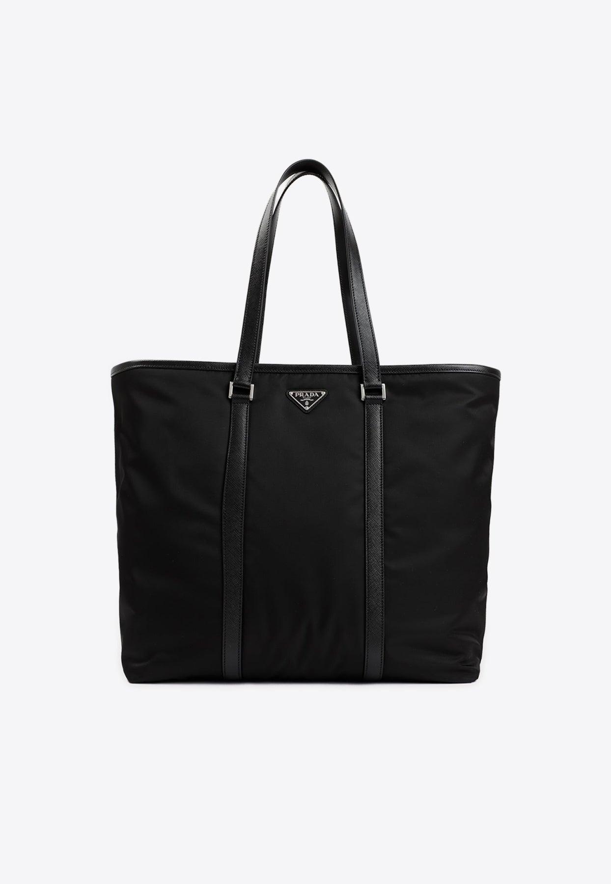 Prada Logo Tote Bag in Black for Men | Lyst