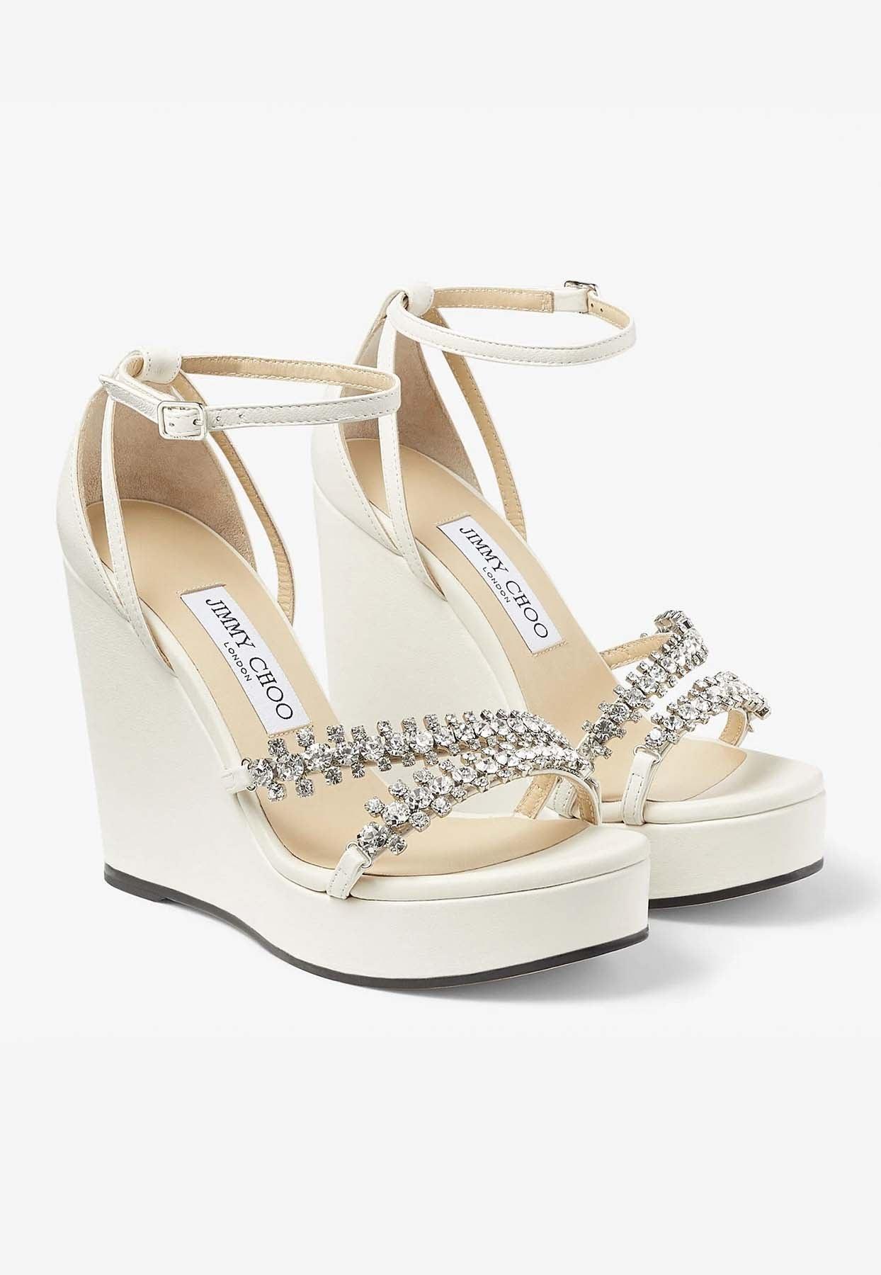 ジミーチュウ レザービジュー ウェッジソールサンダル Bing wedge120 ジミーチュウ レザービジュー ウェッジソールサンダル Bing