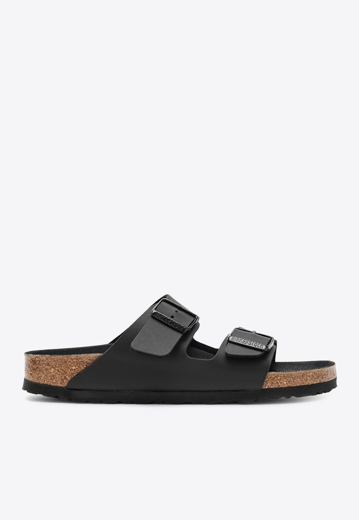Birkenstock Arizona BirkoFlor Leather Slides in Black Lyst