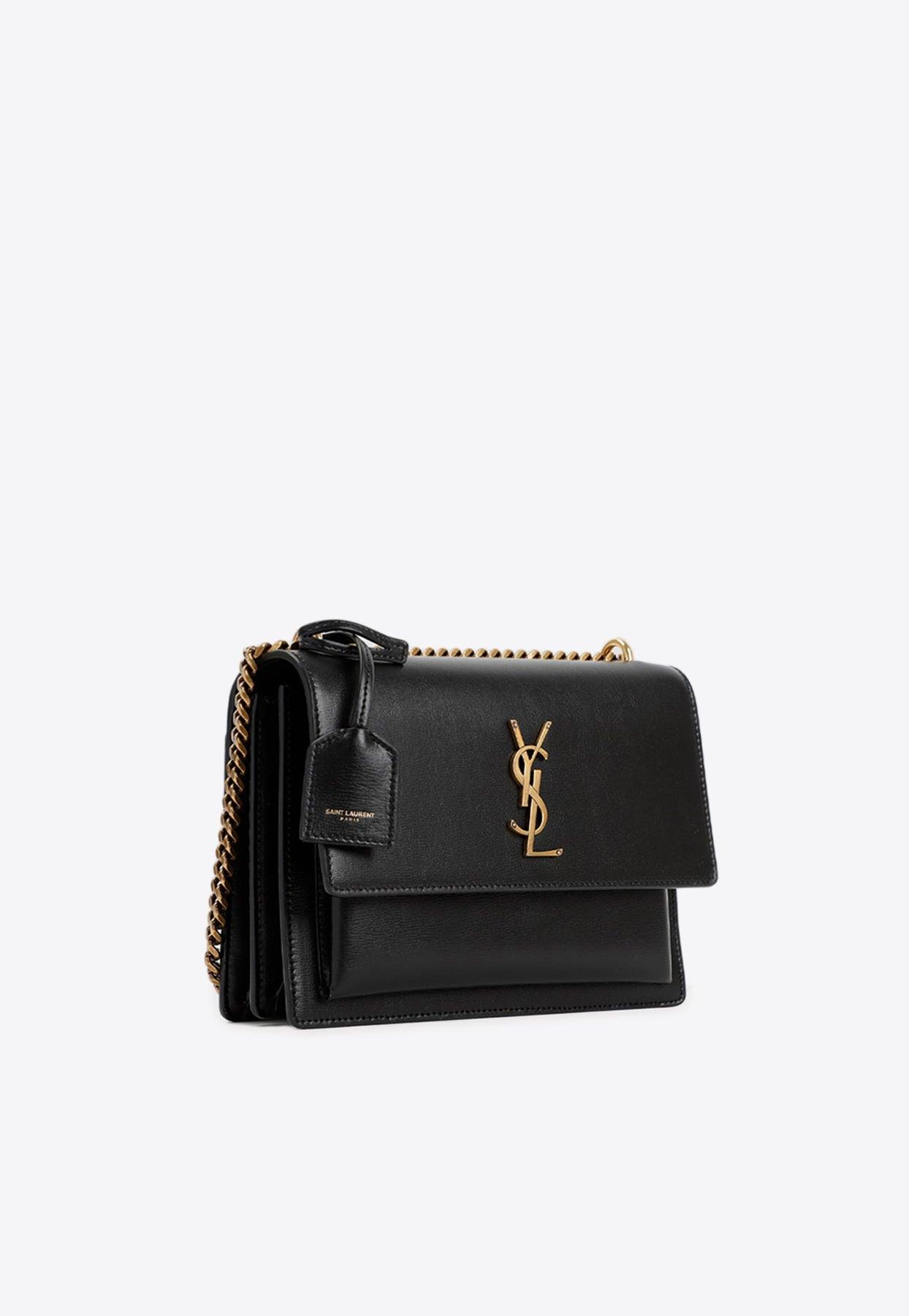 Yves Saint Laurent, Bags, Saint Laurent Sunset Medium Monogram Ysl Bag  Shouldercrossbody Black
