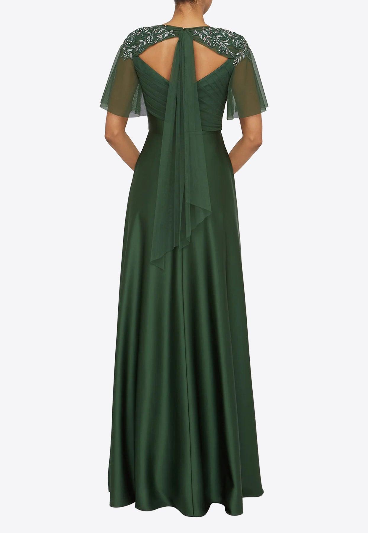 theia green dress Holland Satin Cocktail Dress