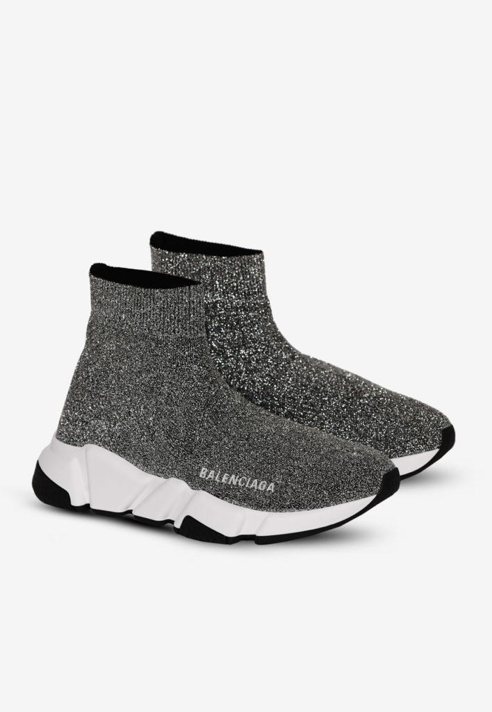 balenciaga speed knit silver
