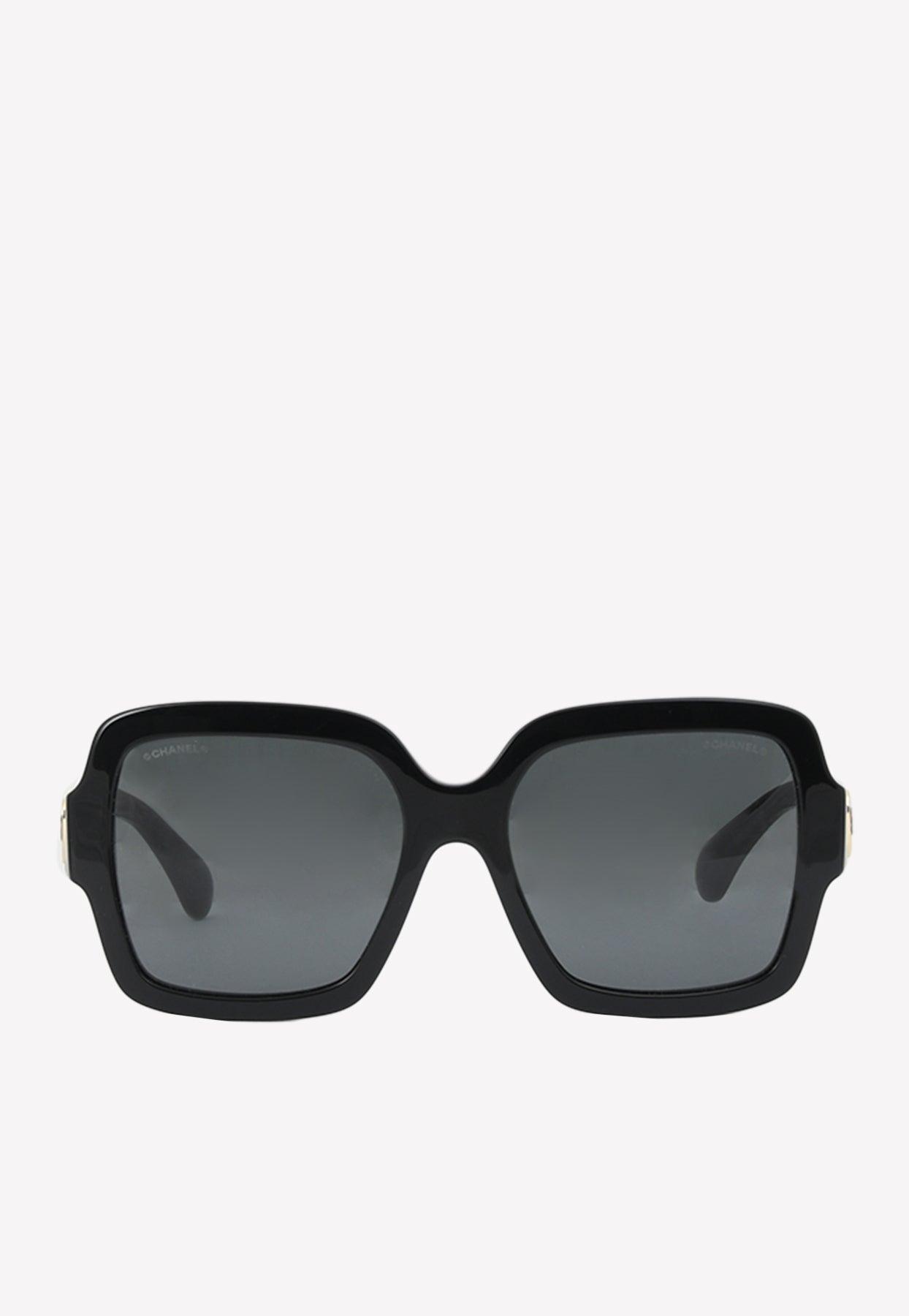 chanel oversized square sunglasses
