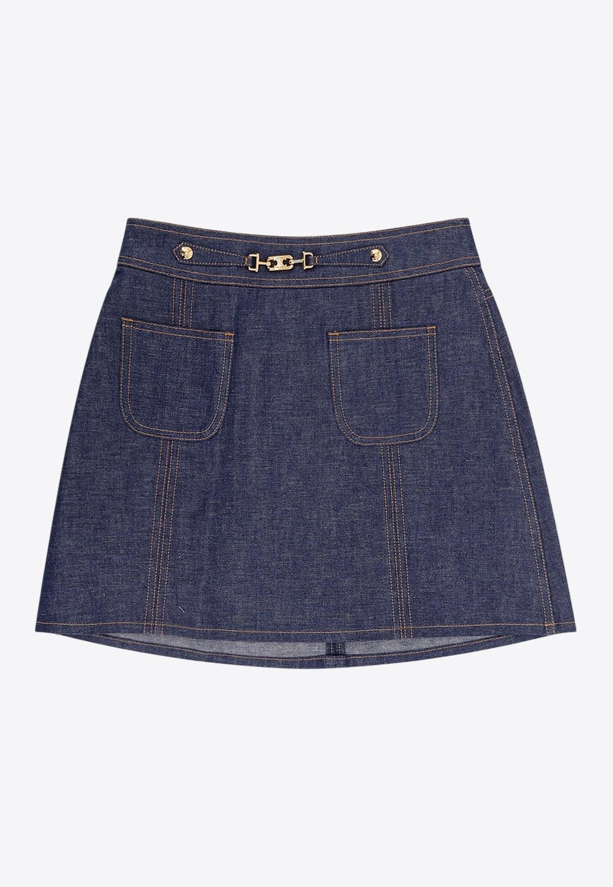 celine-Blue-Denim-Trapeze-Mini