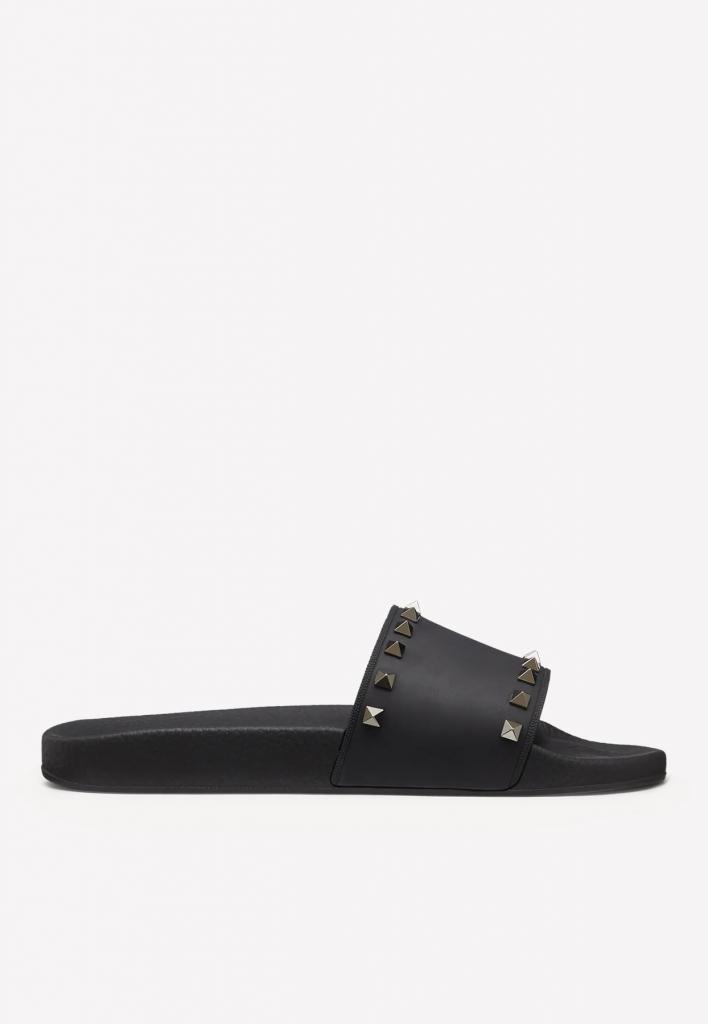 Valentino Garavani Rockstud Rubber Slide Sandals | INTERMIXÂ®
