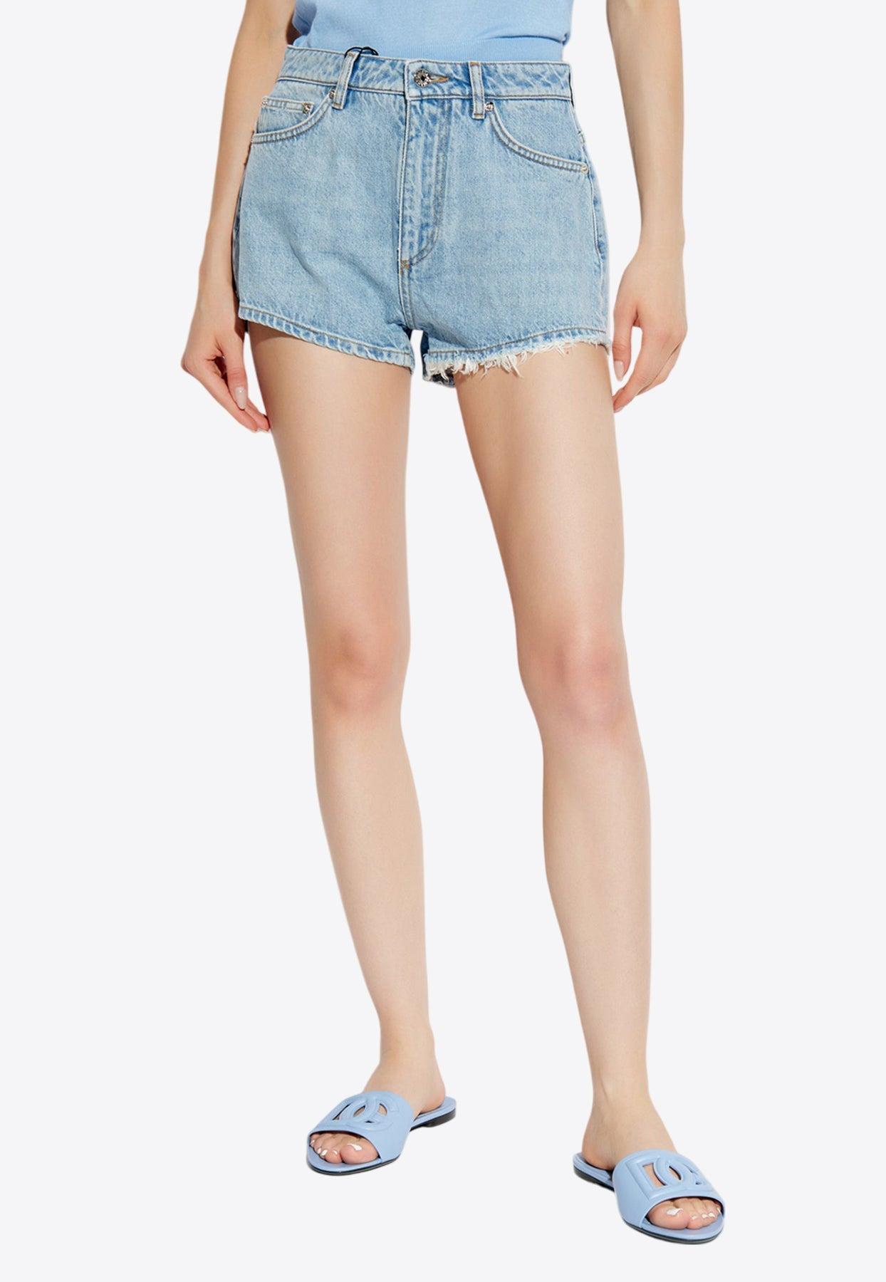 パンツ D&G denim docking Shorts ショートパンツ｜Switching Pierced Baggy Denim Shorts