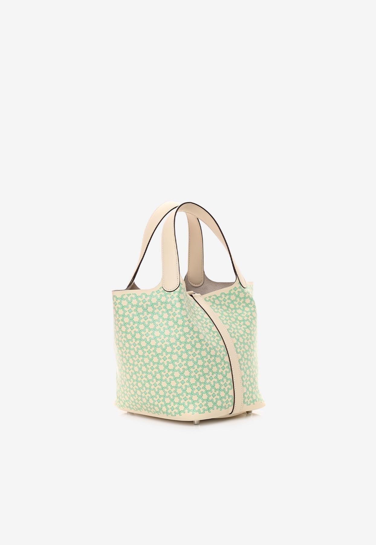 Hermès // 2022 Limited Edition Nata & Vert Swift Lucky Daisy Picotin Lock 18  Bag – VSP Consignment