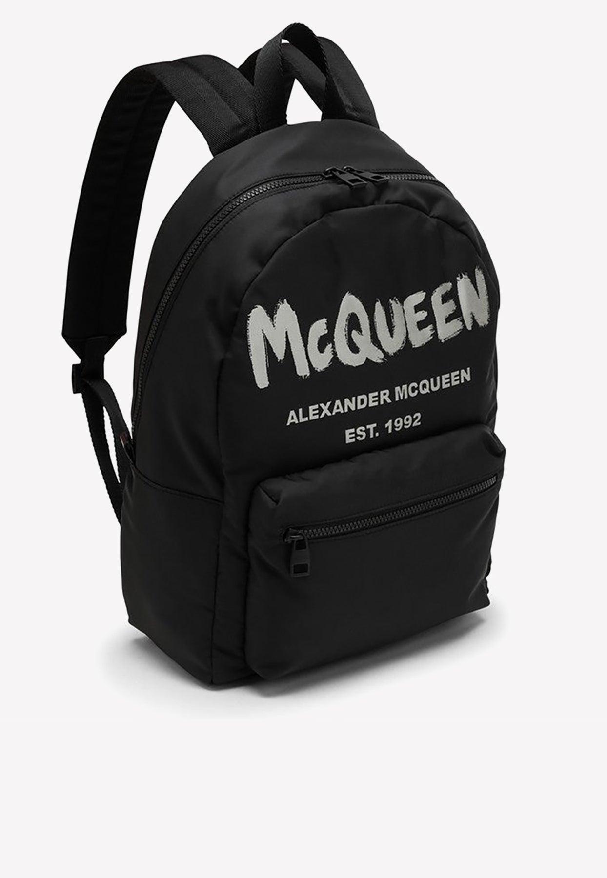 Alexander McQueen Logoed Backpack in Black for Men | Lyst