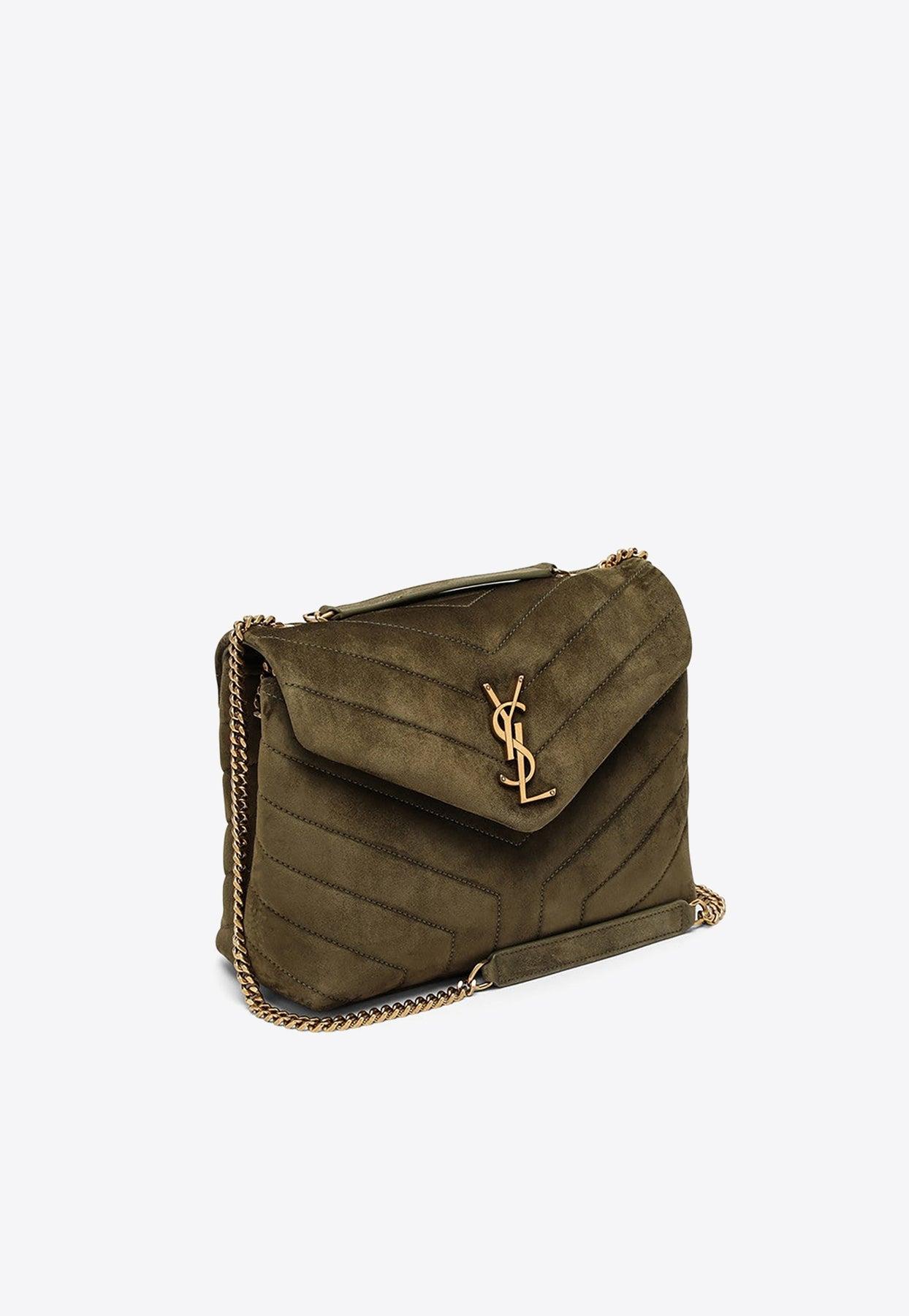 Saint Laurent Loulou Small Quilted Suede Shoulder Bag
