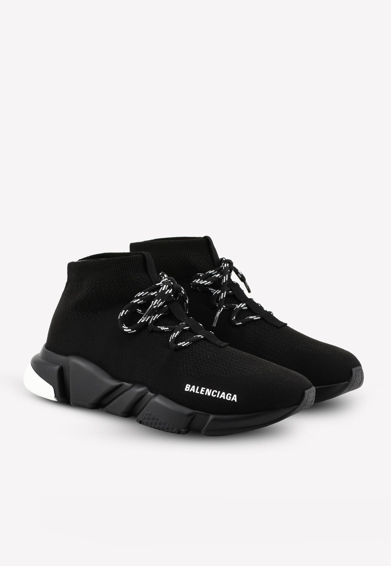 Balenciaga Synthetic Speed Lace-up Sock Sneakers in Black/White (Black ...