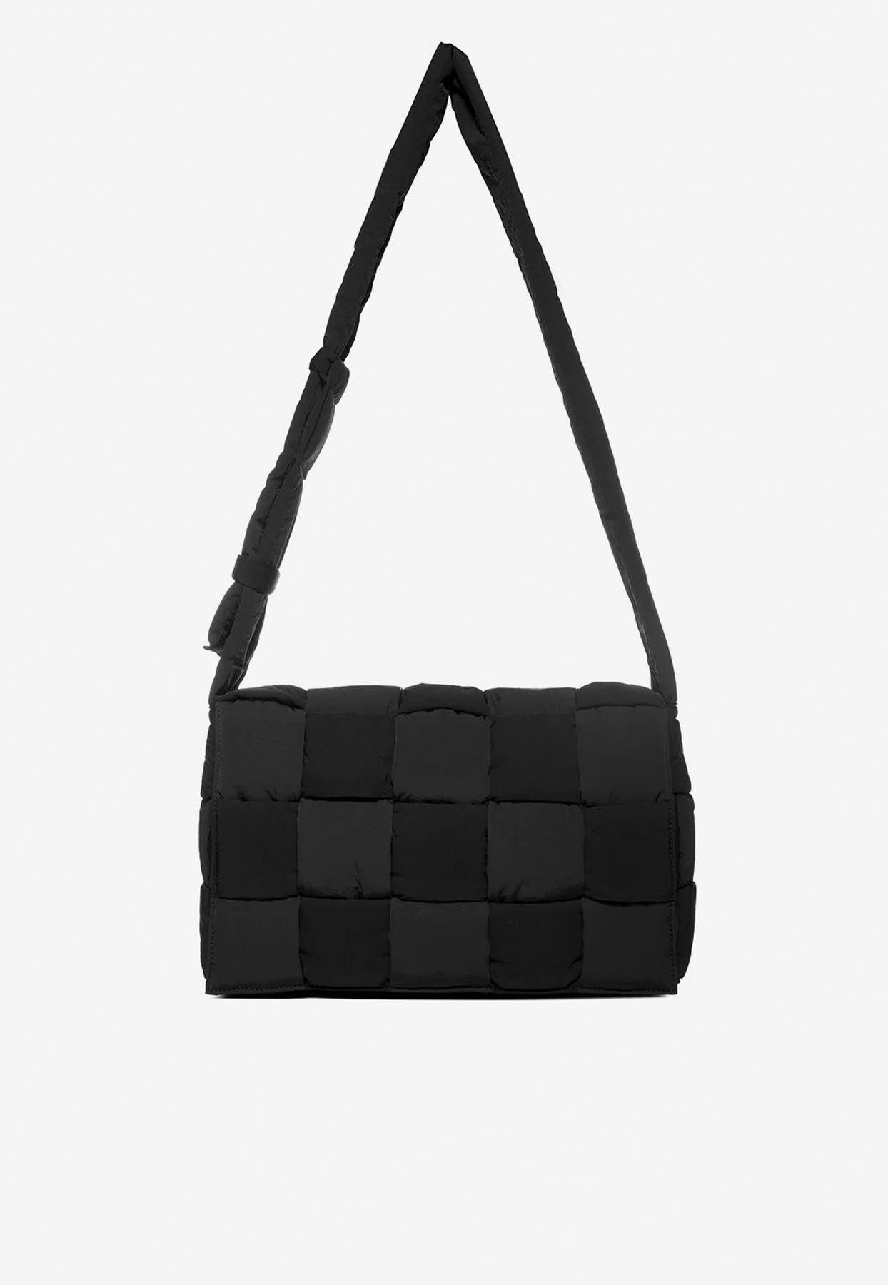 Maxi Padded Tech Cassette Crossbody Bag in Black - Bottega Veneta