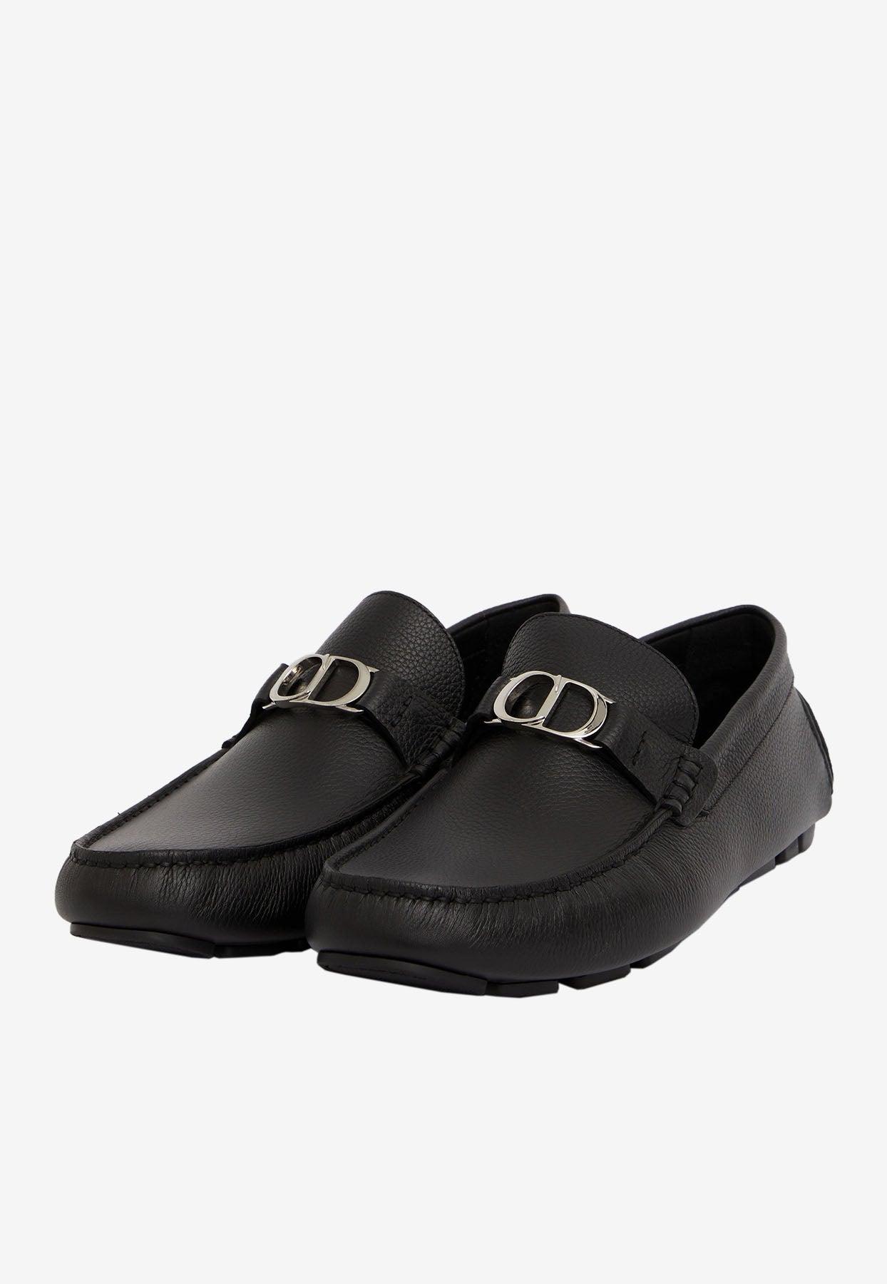 Dior Odeon Loafers In Grained Leather in Black for Men | Lyst