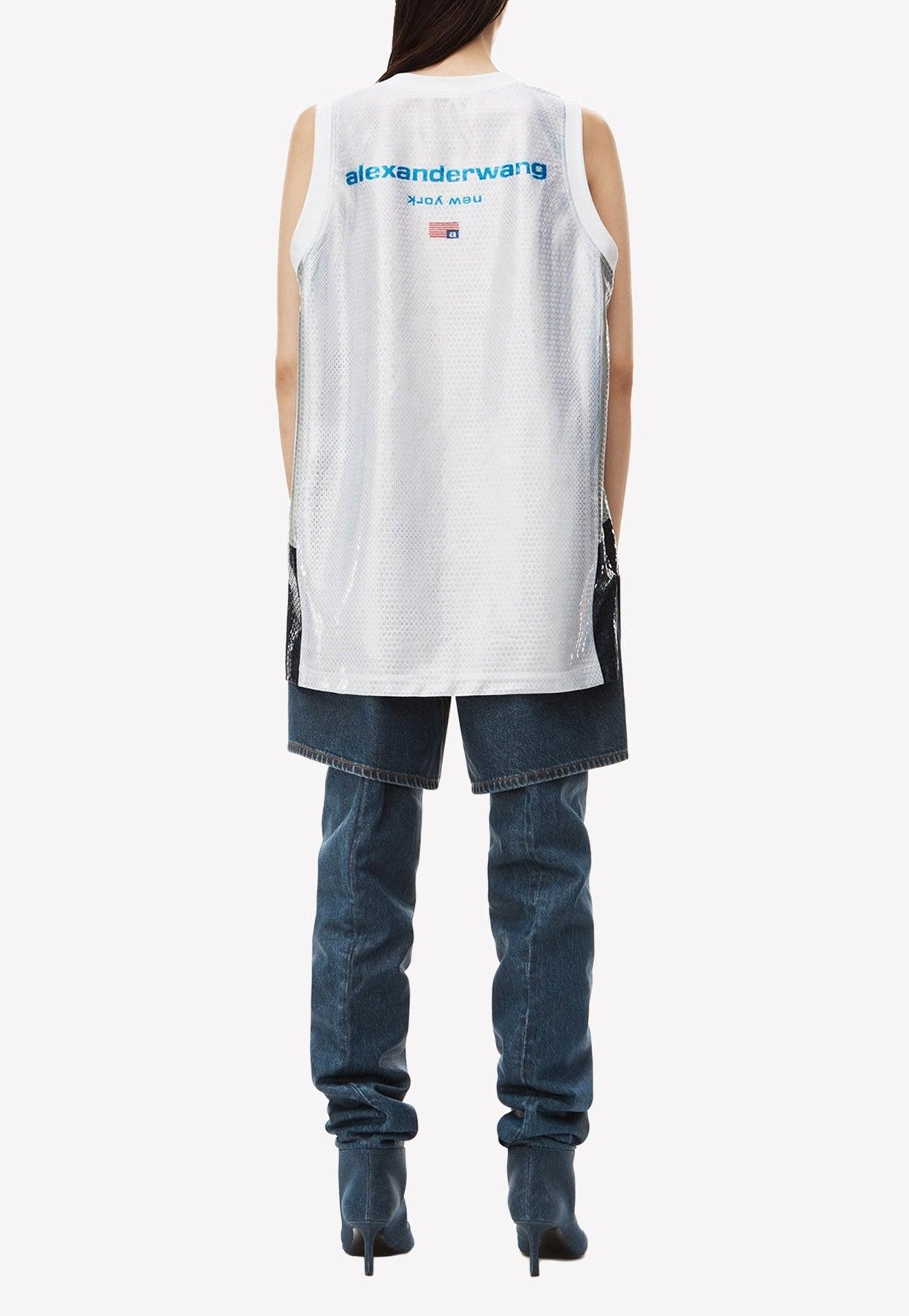 Alexander Wang Astar Sequined Basketball Jersey in White | Lyst Alexander Wang Astar Sequined Basketball Jersey in White | Lyst