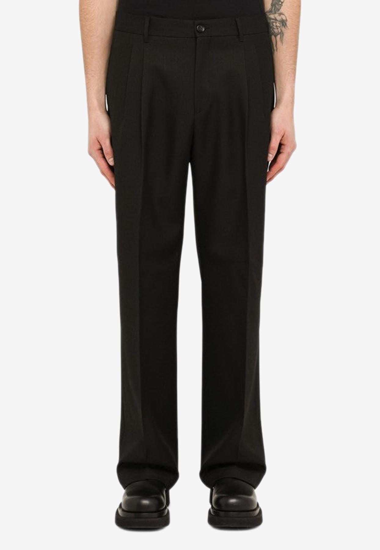 Burberry Baggy Chino Pants in Black for Men | Lyst