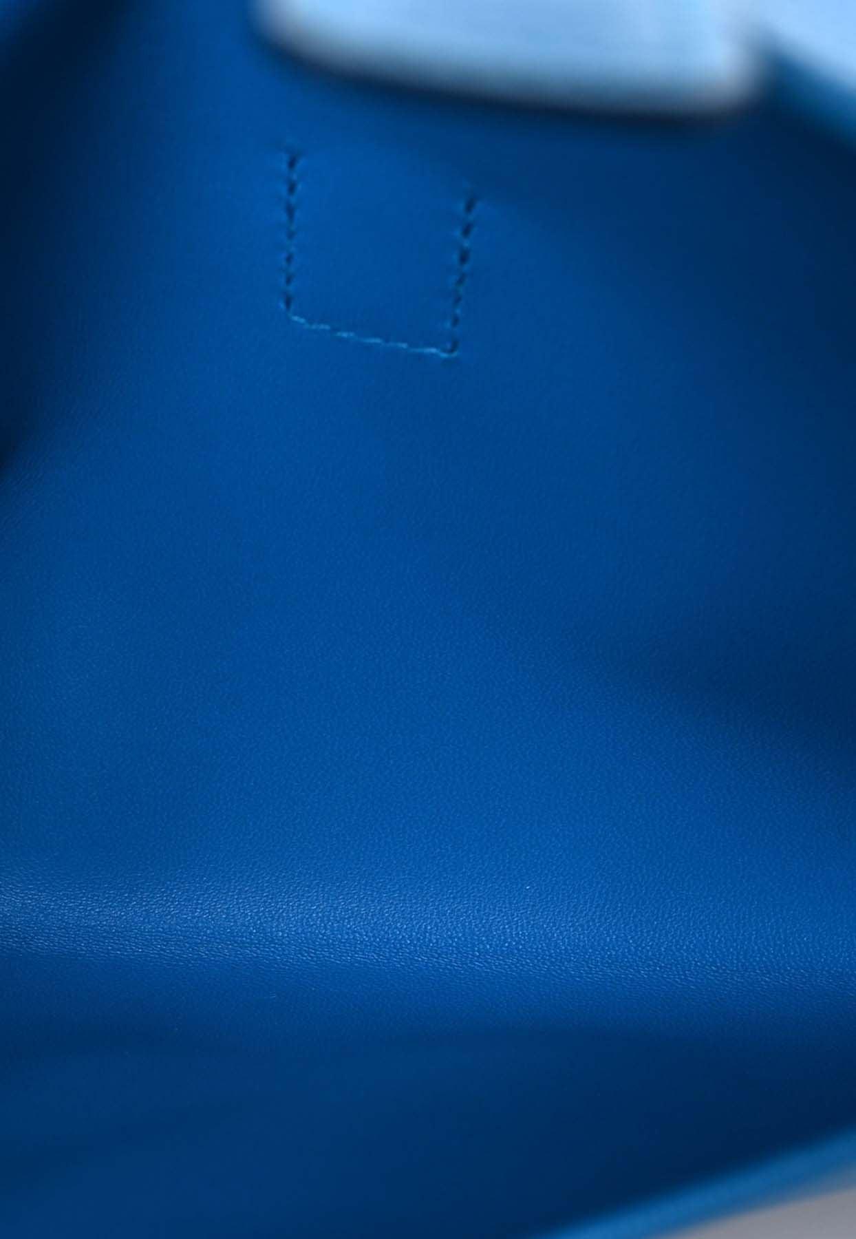 Hermès Jige Elan 29 Clutch Bag In Bleu Zanzibar Chèvre Chandra Leather in  Blue