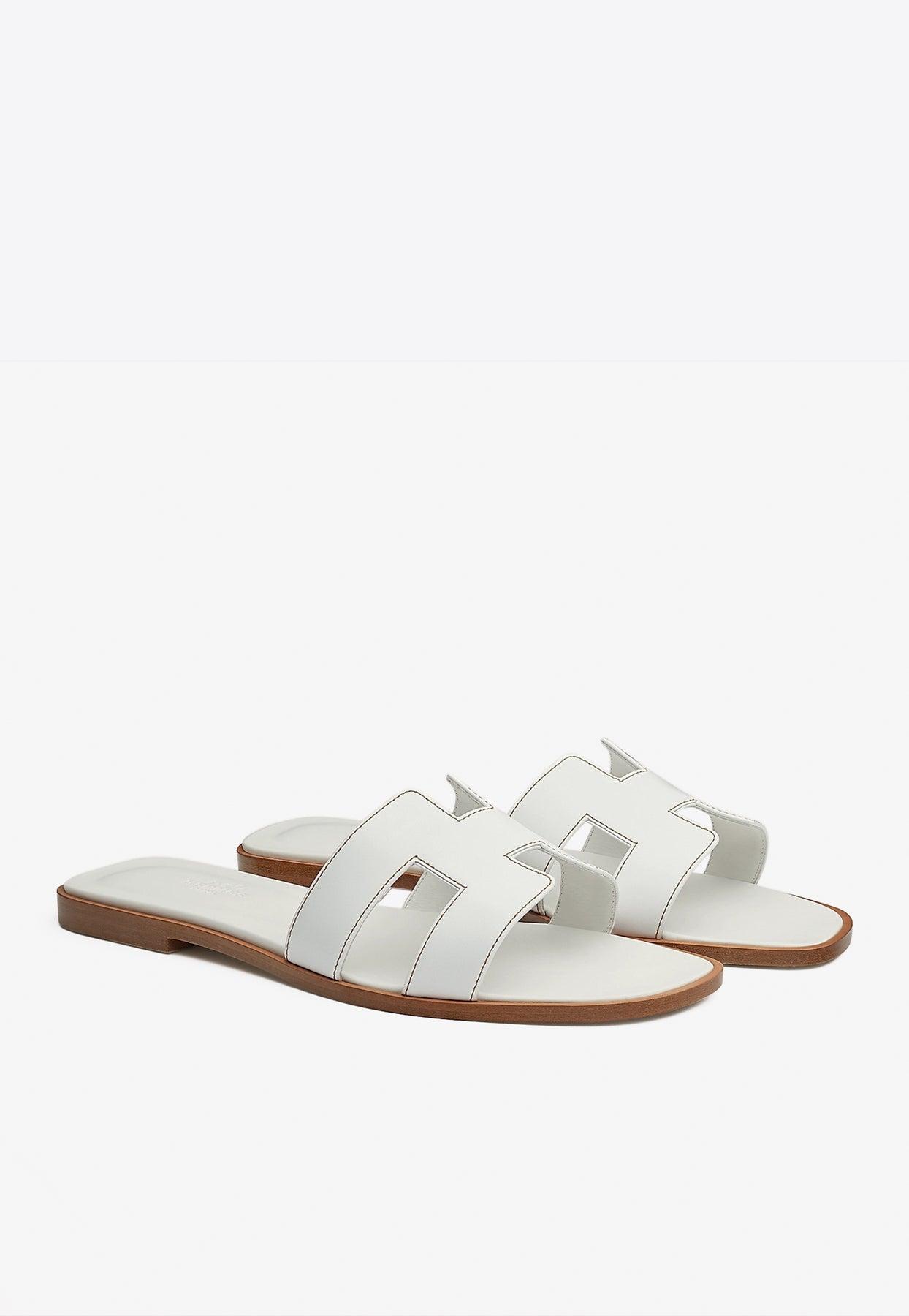 Herm s Oran H Cut out Sandals In Calf Leather in White Lyst