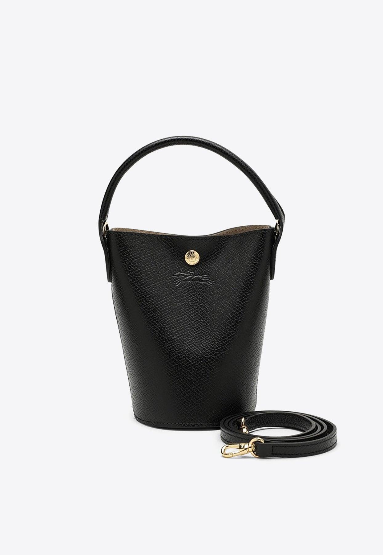 Longchamp Xs Épure Leather Bucket Bag in Black