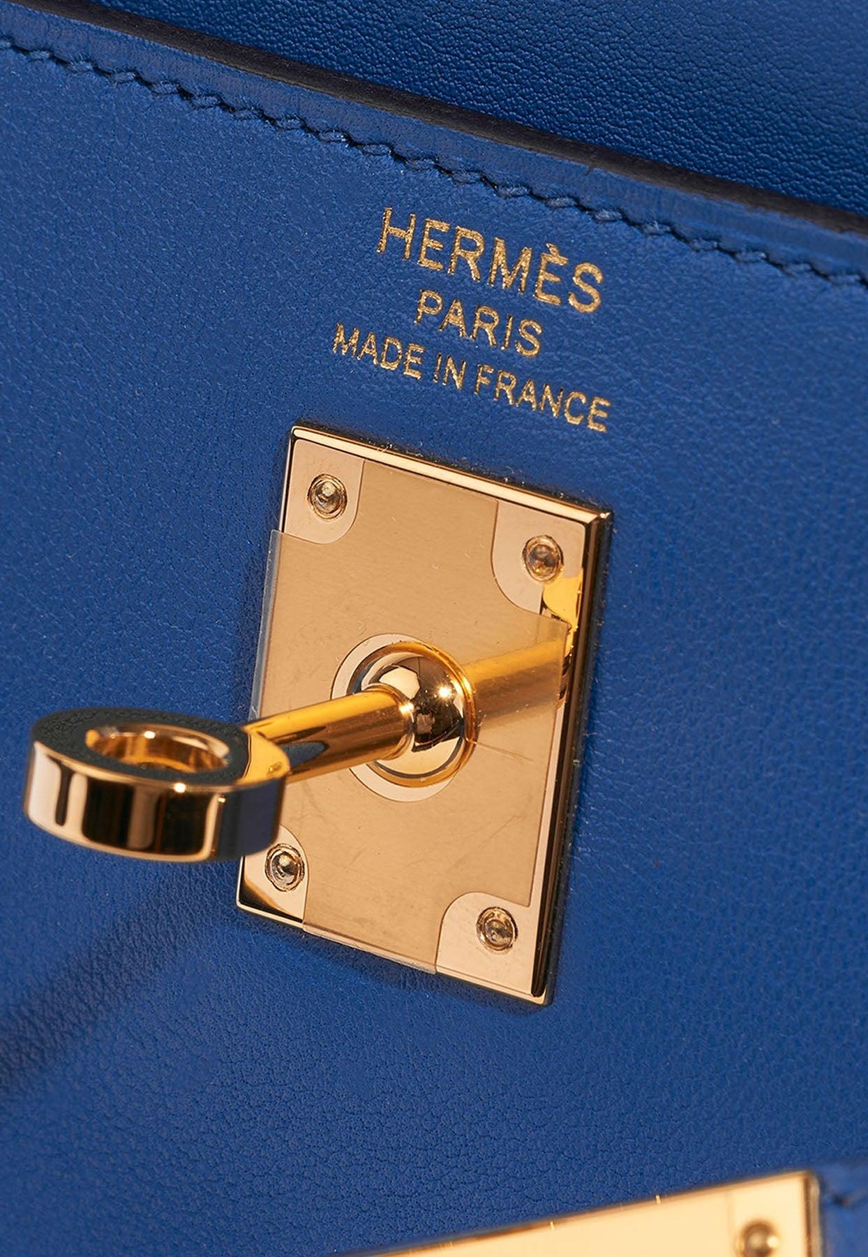 Hermès Kelly Pochette Bleu du Nord Swift Gold Hardware GHW — The French  Hunter