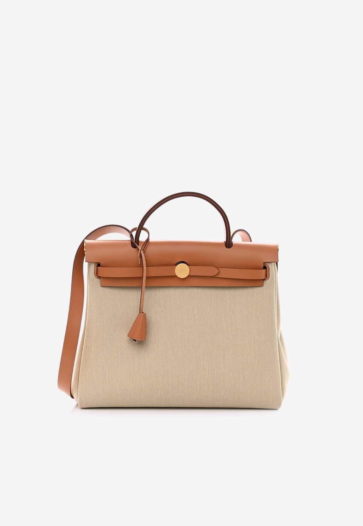HERMES◆ Herbag a dos Zip retourne Ecru/Beige◆ Hermès Herbag Zip 31 Viking Ecru/Beige/Natural Gold Hardware