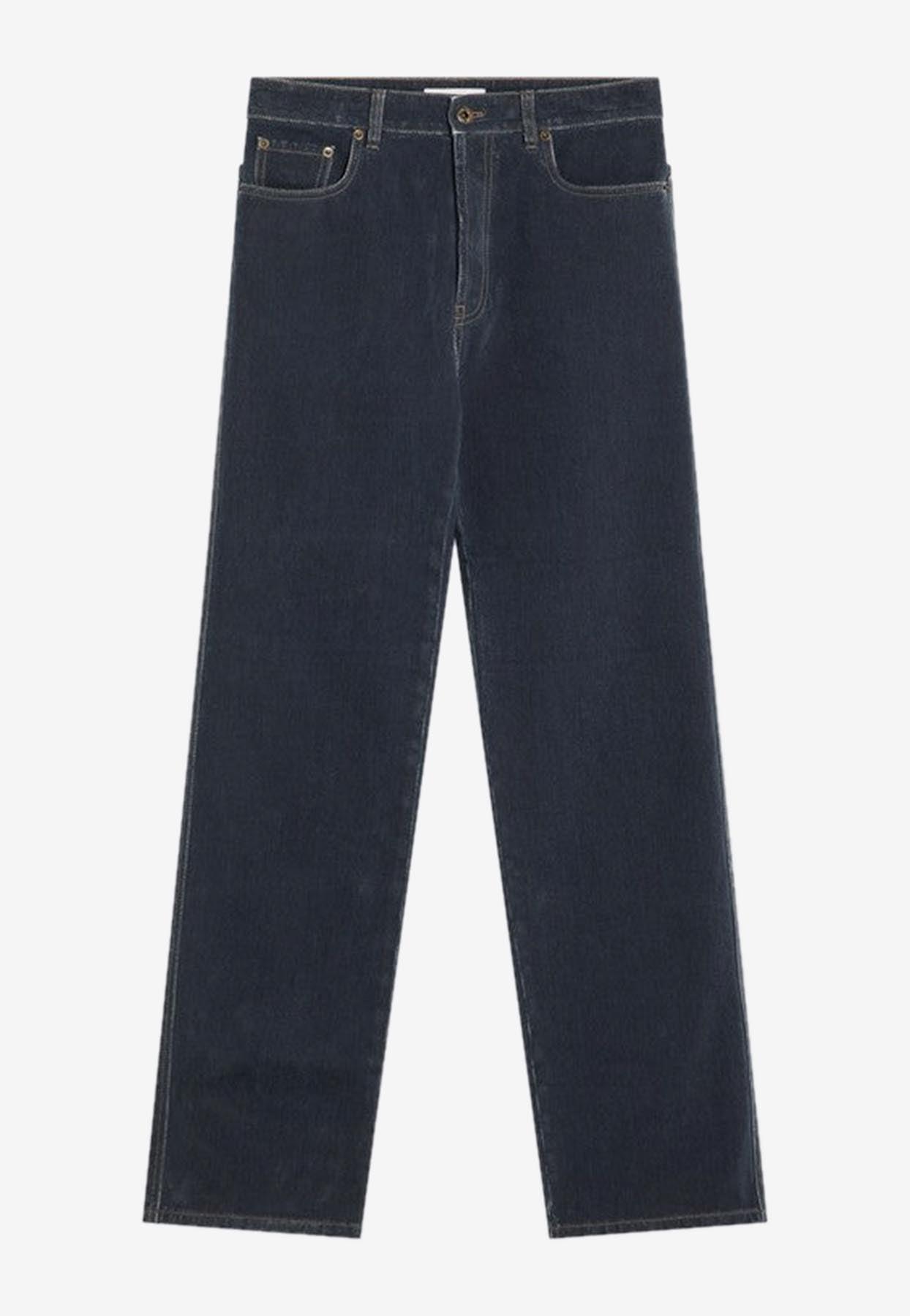 デニム・ジーパン Miu Miu Straight-leg jeans Miu Miu Cotton jeans with mid-rise straight leg | The