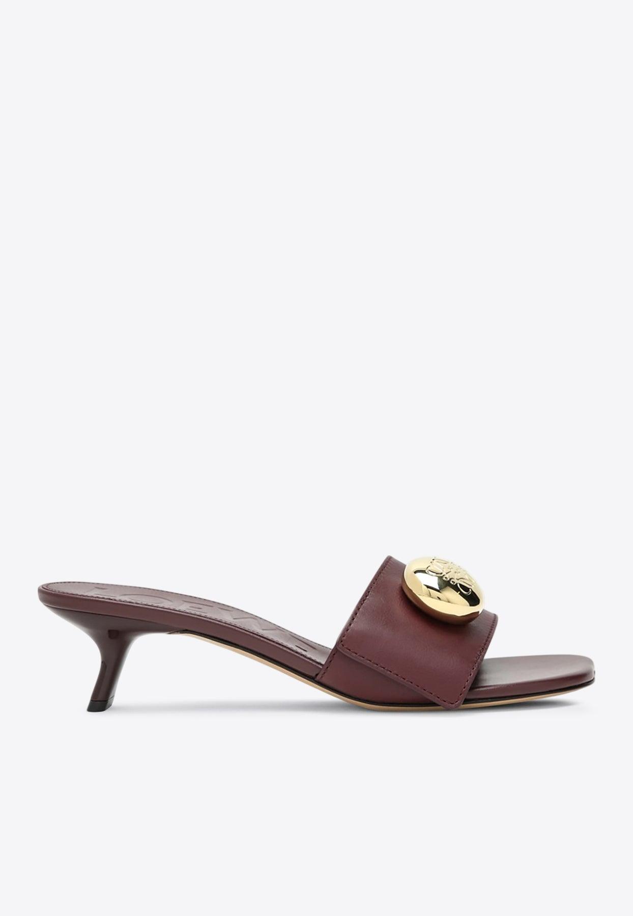 25SS new/LOEWE ペブル45レザーミュール Mule Brown Pebble Soft mule in nappa lambskin Brown - LOEWE