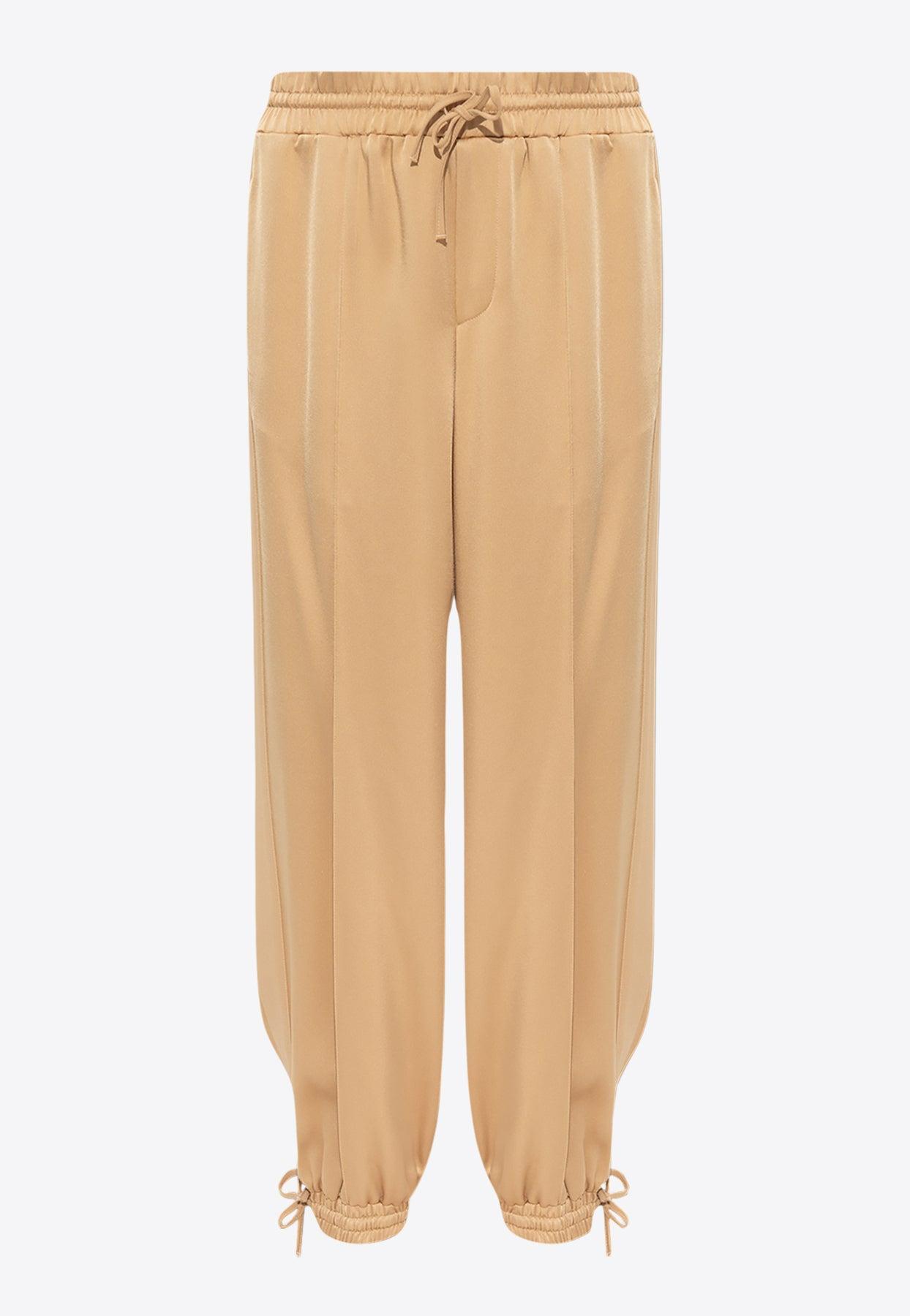 Jil Sander Drawstring Satin Pants in Natural | Lyst