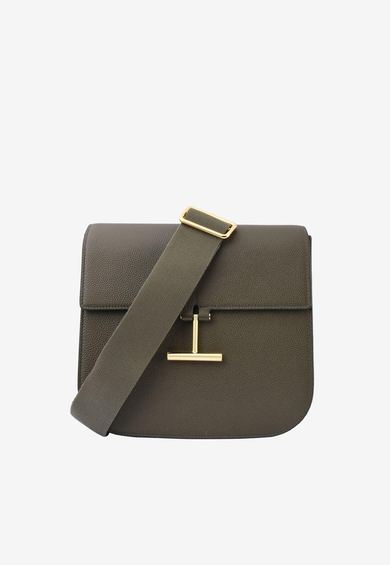 Tom Ford Medium Tara Crossbody Bag In Grained Leather in Green | Lyst